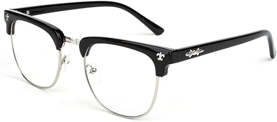 عینک طبی فریم نیمه به سبک کره‌ای، محافظت در برابر اشعه، مناسب برای آقایان و بانوان