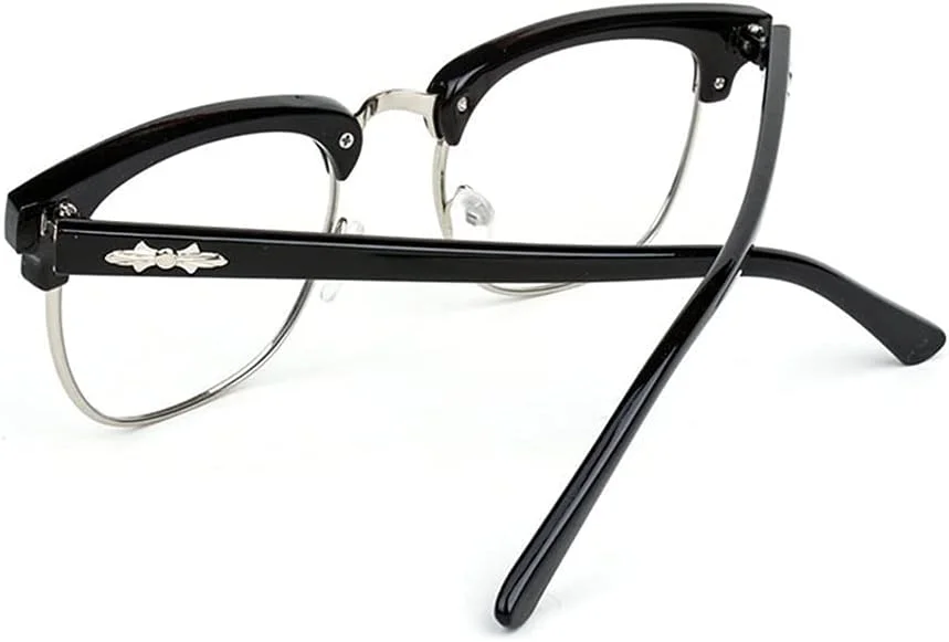 عینک طبی فریم نیمه به سبک کرهای، محافظت در برابر اشعه، مناسب برای آقایان و بانوان عینک طبی فریم نیمه به سبک کرهای، محافظت در برابر اشعه، مناسب برای آقایان و بانوان