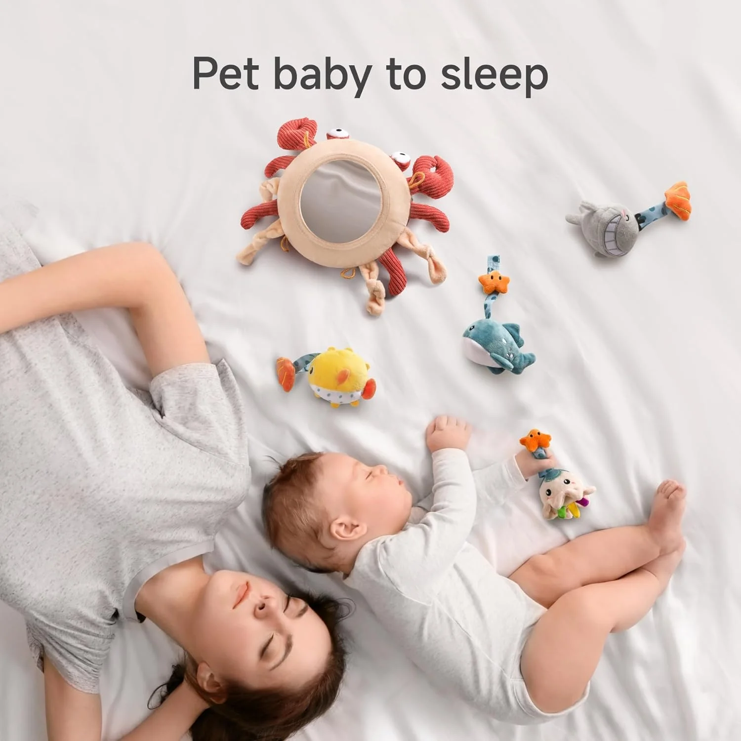 اسباب بازی های کودک توماما برای 0، 3، 6، 9 تا 12 ماهگی، اسباب بازی آویز حیوانات پولیشی برای کالسکه و صندلی ماشین کودک، اسباب بازی حسی آموزشی