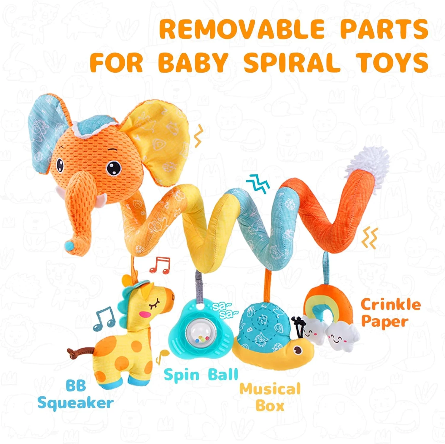 اسباب بازی صندلی ماشین کوتی، اسباب بازی فنری صندلی ماشین برای نوزاد، اسباب بازی آویز تخت نوزاد برای صندلی ماشین، تخت خواب نوزاد، جغجغه آویز فیل هدیه برای نوزادان 0-6 ماه (فیل نارنجی) اسباب بازی صندلی ماشین کوتی، اسباب بازی فنری صندلی ماشین برای نوزاد، اسباب بازی آویز تخت نوزاد برای صندلی ماشین، تخت خواب نوزاد، جغجغه آویز فیل هدیه برای نوزادان 0-6 ماه (فیل نارنجی)