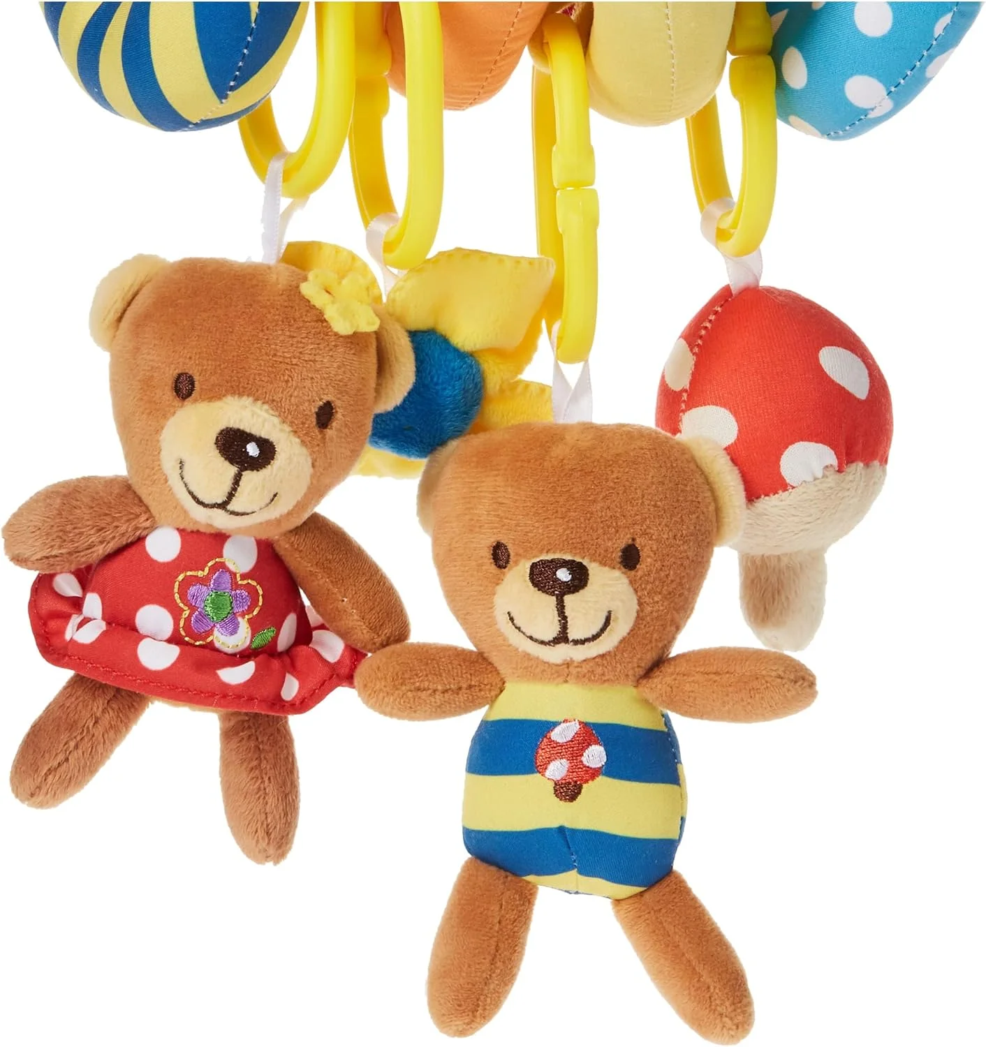 آویز فنری فعالیت ماه با اسباب بازی حیوانات برای تخت نوزاد، کالسکه و صندلی ماشین، مناسب از 0 ماهگی به بالا