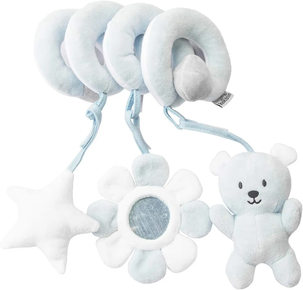 آویز اسباب بازی برای صندلی ماشین، تخت نوزاد، موبایل، اسباب بازی های مارپیچ پولیشی نوزاد برای تخت خواب، کالسکه، میله صندلی ماشین (خرس)