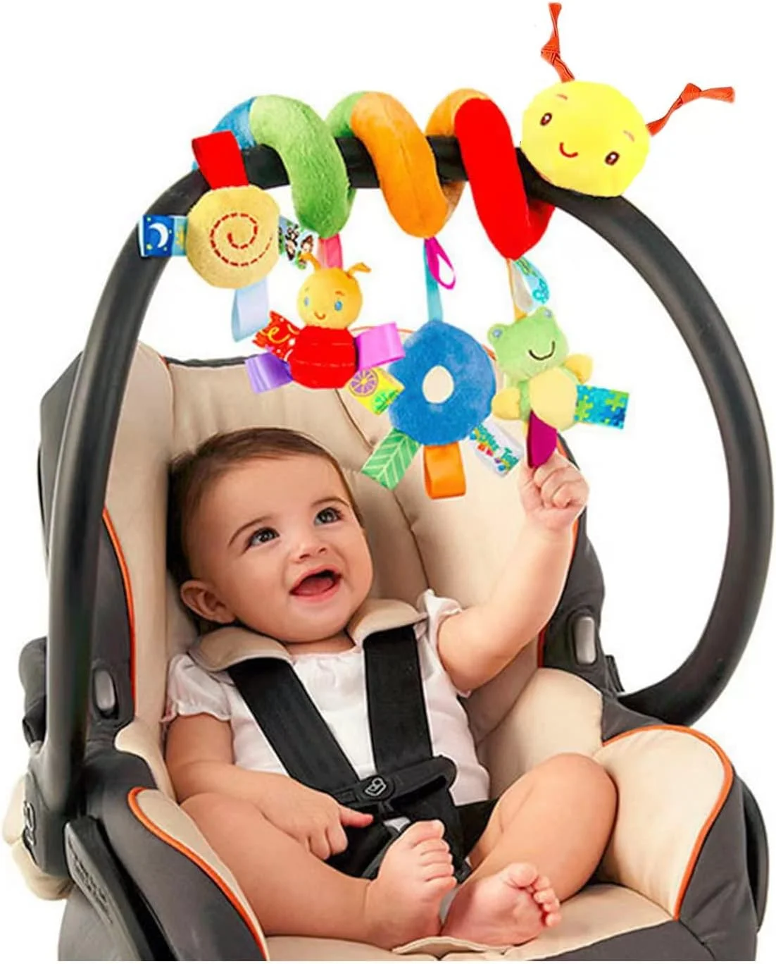 اسباب بازی فنری تخت نوزاد، اسباب بازی آویز تخت، اسباب بازی صندلی کودک، به همراه زنگوله، مناسب برای کودکان نوپا، پسران، دختران از 0+ ماهگی