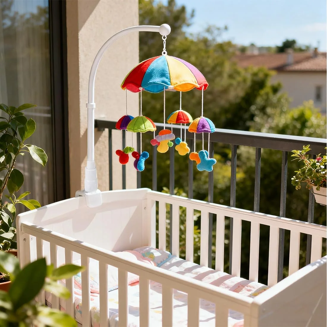 نگهدارنده موبایل تخت نوزاد، نگهدارنده موبایل میز تعویض، نگهدارنده موبایل گهواره نوزاد، گیره انعطاف پذیر برای آویزان کردن آویزهای بادی