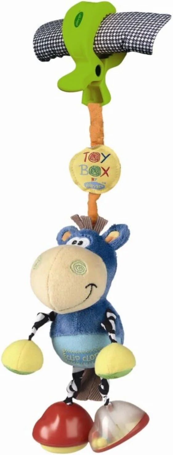 آویز اسباب بازی جعبه اسباب بازی پلی گرو مدل Dingly Dangly Clip Clop - اسباب بازی جذاب کالسکه برای رشد و بازی حسی، 0+ ماه
