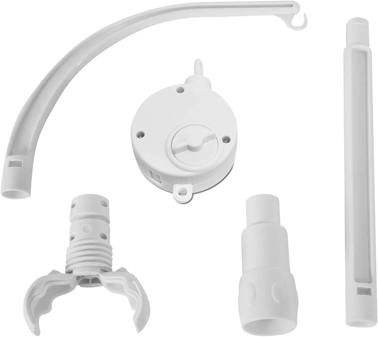 پایه بازویی آویز تخت نوزاد 23 اینچی، به همراه جعبه موزیکال، قسمت گیره قابل تنظیم عرض - دکوراسیون اسباب بازی DIY