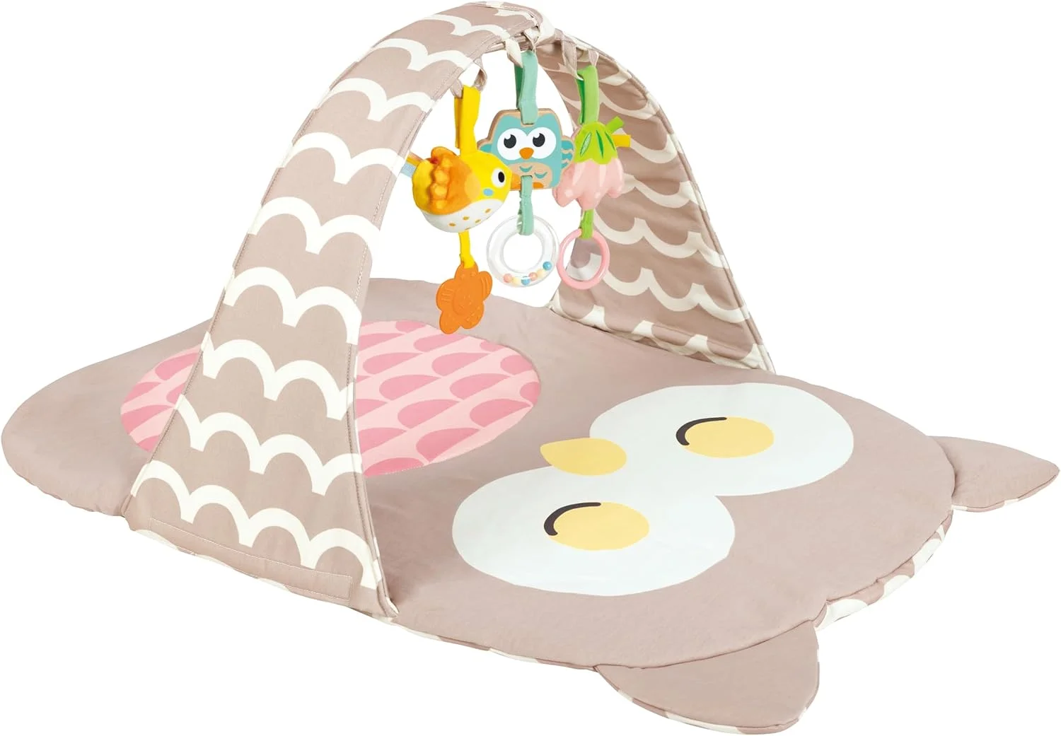 تخت جغد هاپه اسکار | پتوی نرم ساخته شده از پنبه و ست تشک تاشو با اسباب بازی های آویز سرگرم کننده برای نوزادان | جمع و جور و تاشو برای نگهداری آسان