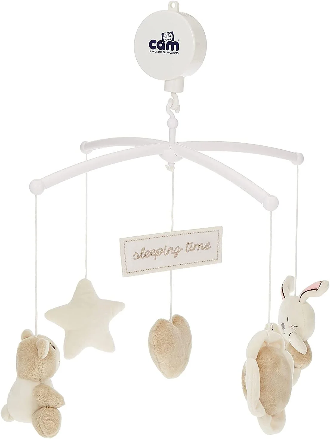 آویز تخت موزیکال ART928 Cam - اسباب بازی های نوزاد کولامی برای تحریک حس کنجکاوی نوزاد، مناسب پارک بازی، مرکز نگهداری، تخت نوزاد، خواب آور، موزیکال، آویز جغجغه ای، اسباب بازی های موبایل، نرم، ملودی و شیرین از بدو تولد - بژ