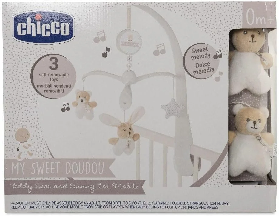 آویز تخت چیکو طرح خرس تدی و خرگوش 0M+، یک عدد