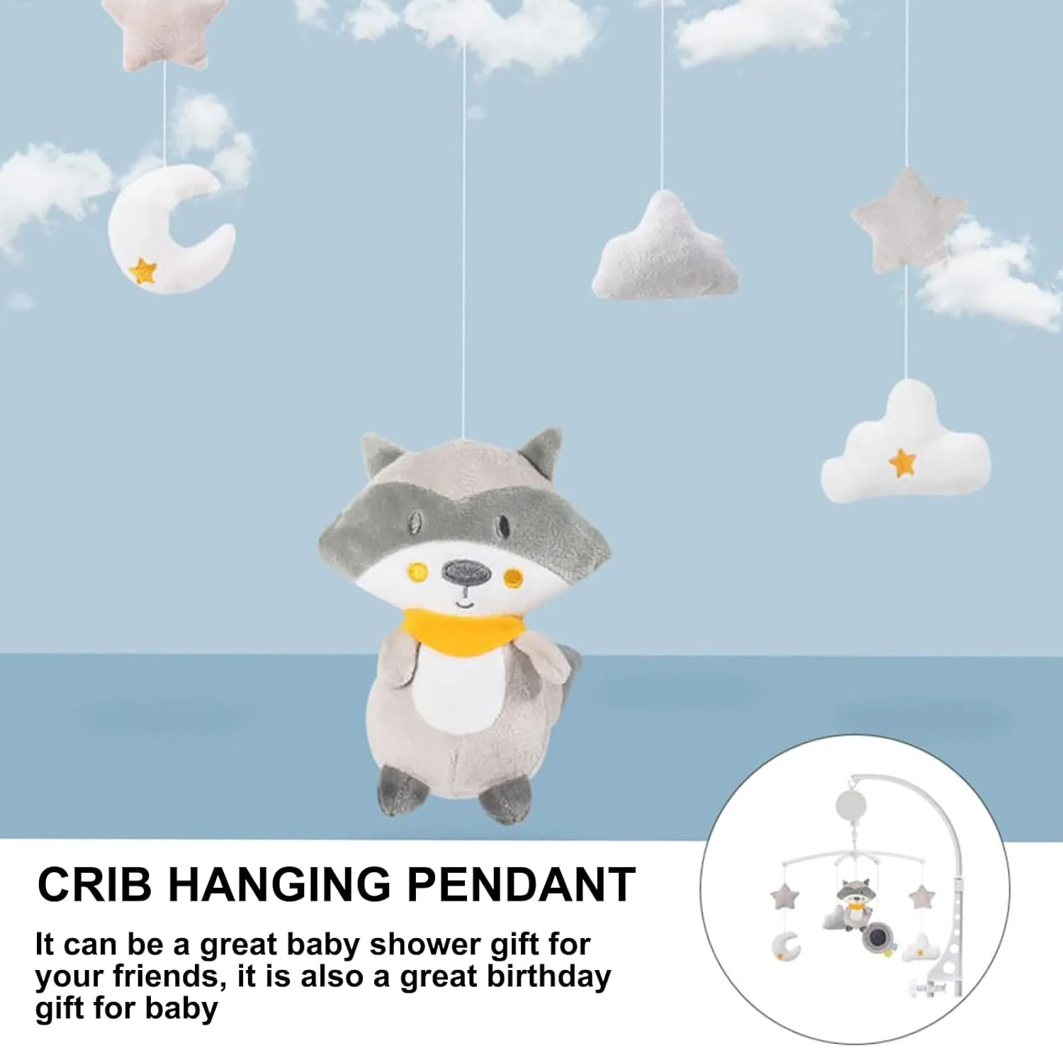 آویز بالای تخت نوزاد با موسیقی - آویز تخت نوزاد پسرانه دخترانه | اسباب بازی آرامش بخش گهواره با صدای ملودیک برای کالسکه، اتاق بازی، اتاق خواب، خرید و مهد کودک