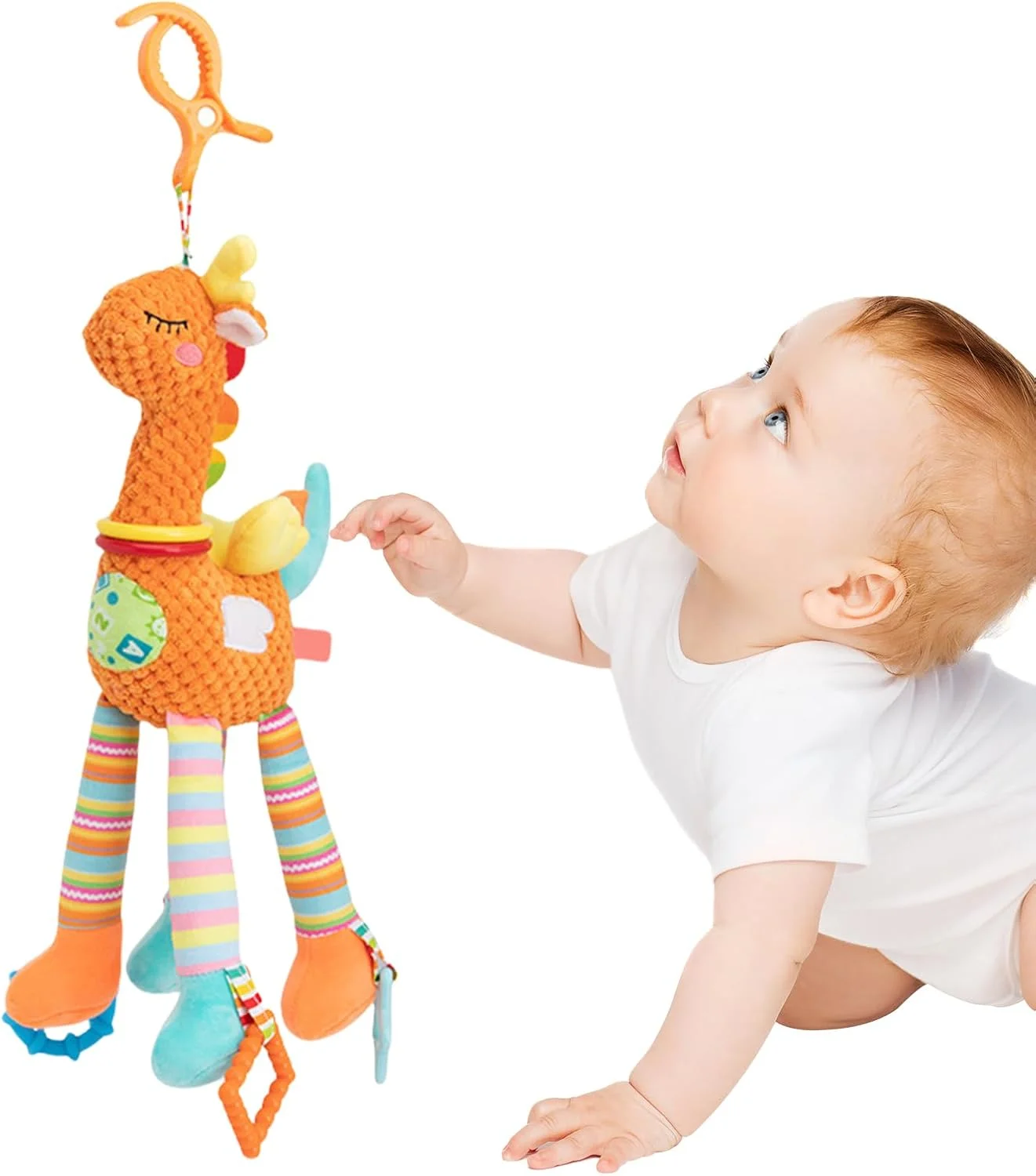 اسباب بازی تخت نوزاد دخترانه، آویز آرامش بخش کالسکه، عروسک پولیشی حسی تخت خواب برای فعالیت، پیاده روی، مسافرت، خرید، تعطیلات