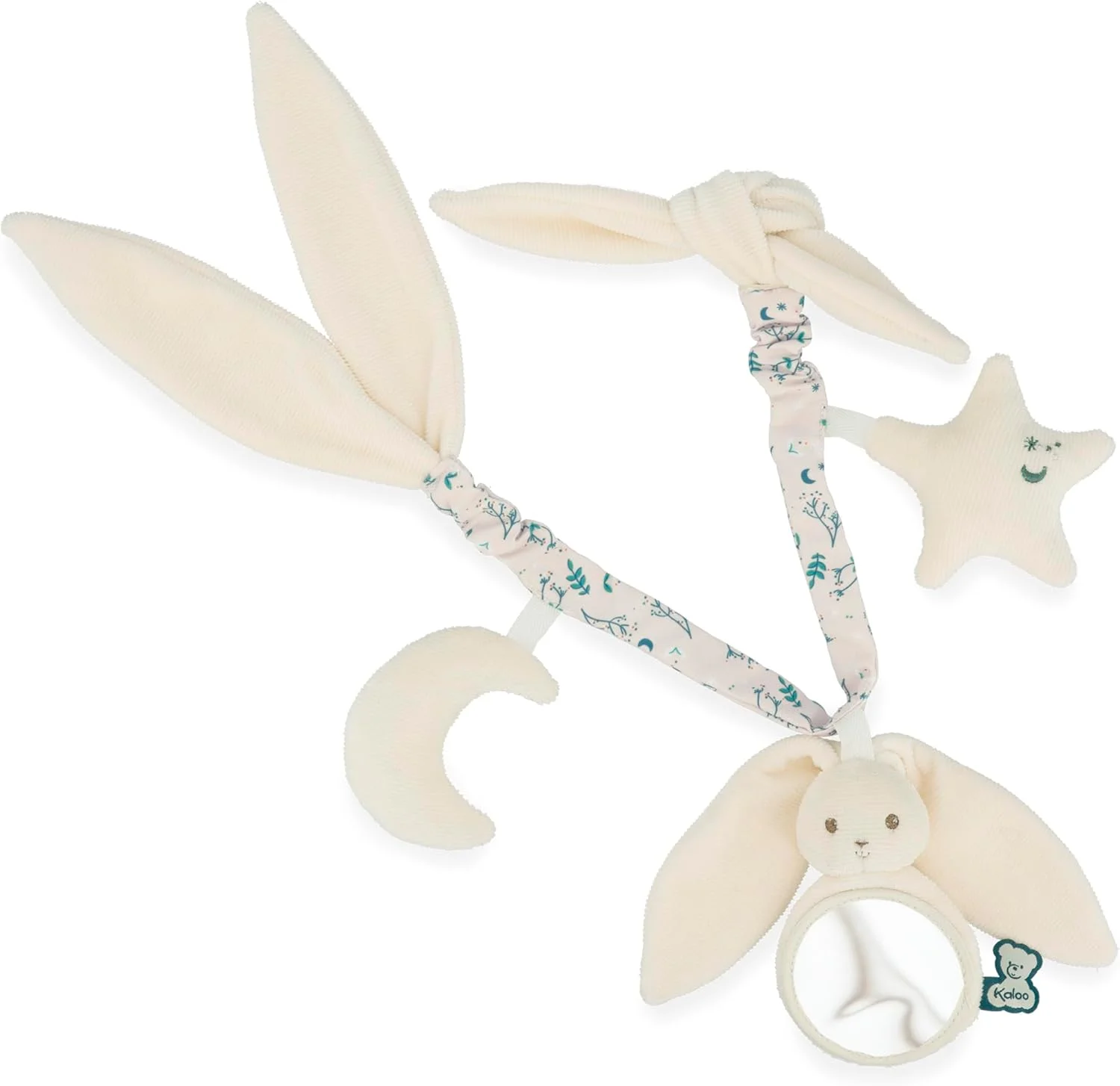 زنجیره فعالیت نوزاد کالو - ایده آل برای کالسکه، تخت، اسباب بازی نوازشی - طول 40 سانتی متر - قوس فعالیت نوزاد Lapinoo با جغجغه - کرم - از بدو تولد - K218023
