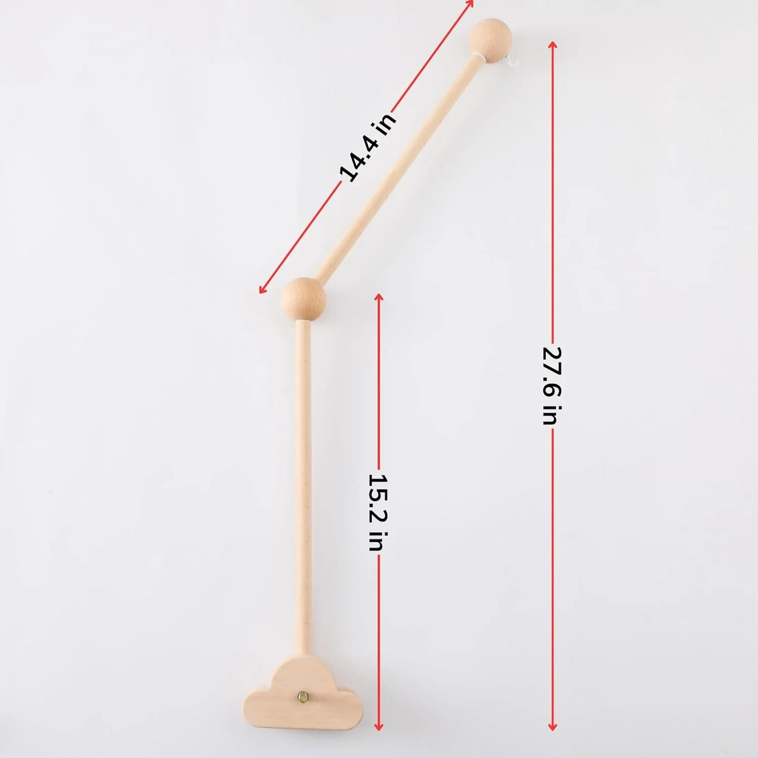 بازوی آویز چوبی تخت نوزاد Marsrut: اتصال محکم برای آویزان کردن اسباب بازی و لوازم جانبی تزئینی تخت خواب کودک (1 عدد، اندازه: 69 x 11 x 3 سانتی متر)