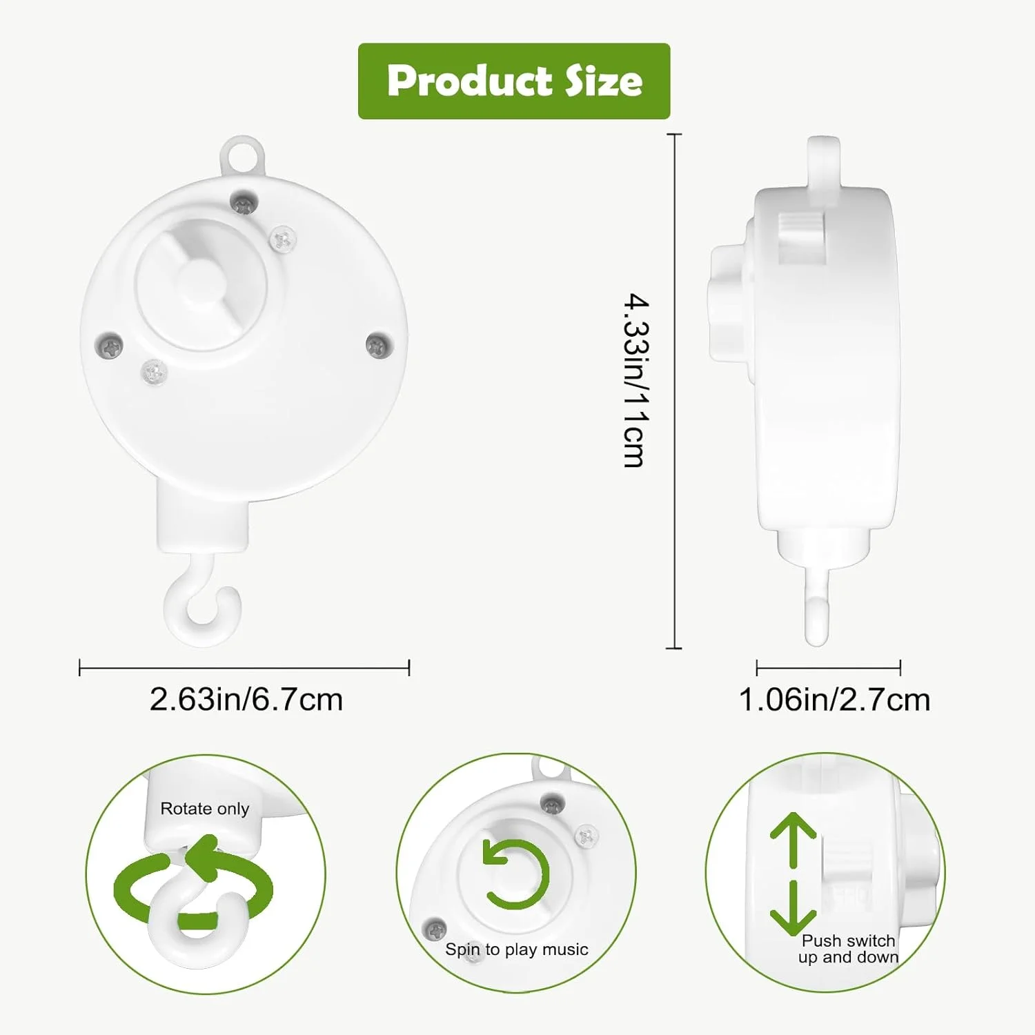 بازوی آویز موبایل تخت نوزاد 58 سانتی‌متری با قابلیت تنظیم و جعبه موزیکال، آویز تزئینی اتاق کودک - براکت متحرک برای تزئین اسباب بازی