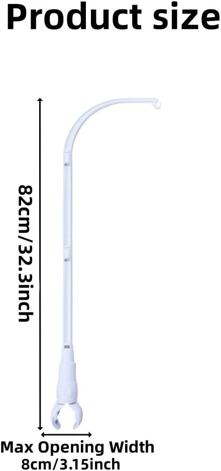بازوی آویز تخت نوزاد 81 سانتی‌متری، بازوی آویز تخت کودک، قسمت گیره قابل تنظیم عرض، مناسب برای آویز تزئینی (بازوی آویز تخت)