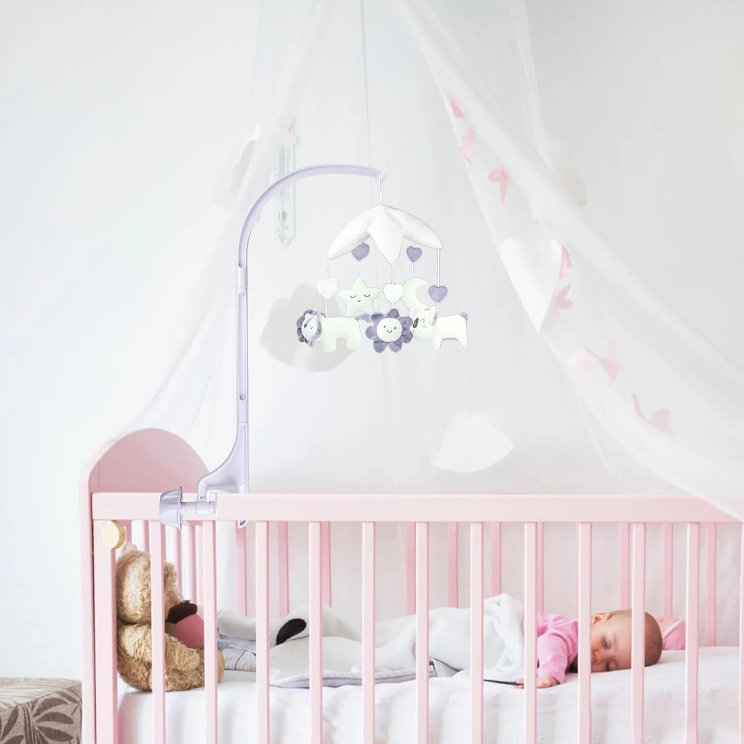 بازوی آویز تخت نوزاد 58 سانتی متری با قابلیت تنظیم و نصب آسان، آویز تزئینی اتاق کودک AICMEI - براکت متحرک برای تزئین اسباب بازی های DIY