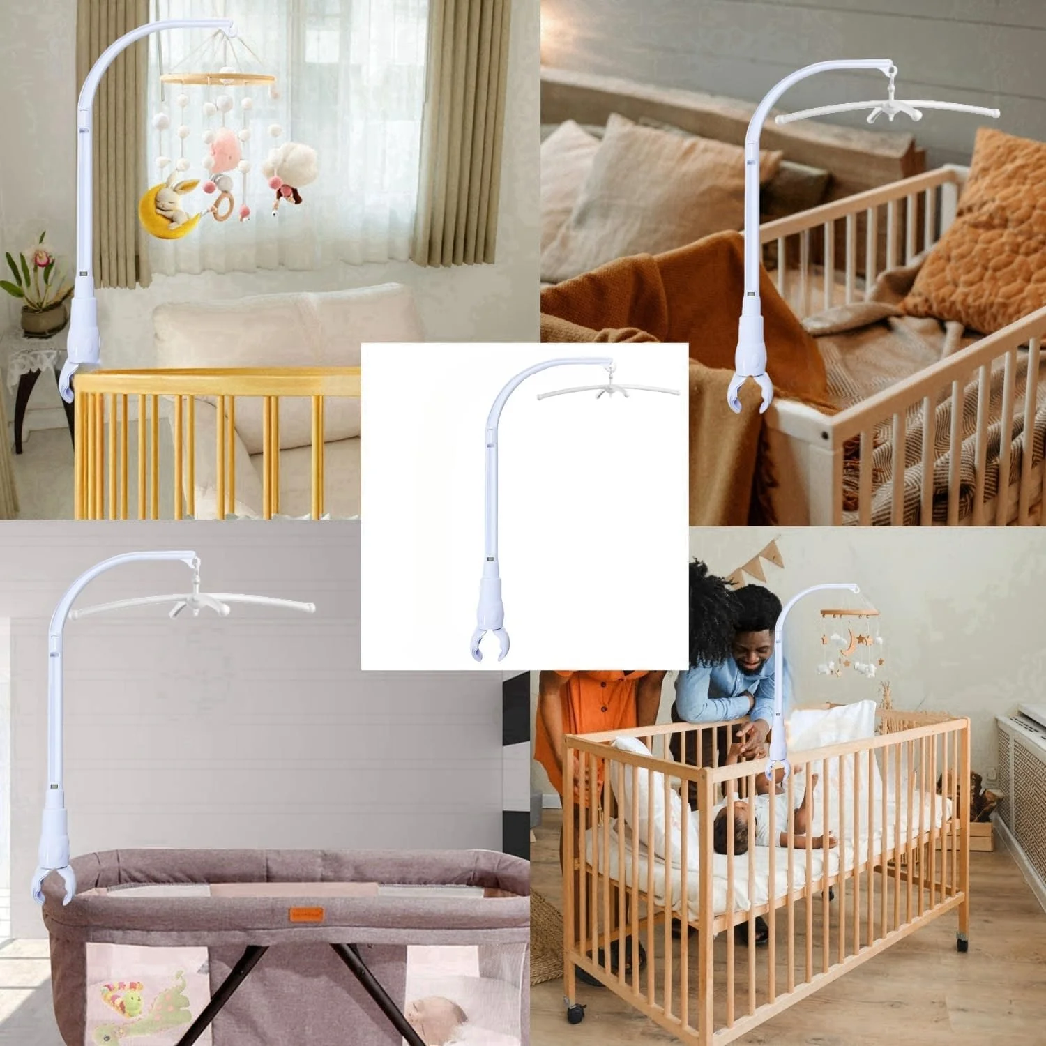 بازوی آویز تخت نوزاد 58 سانتی‌متری، آویز تخت کودک، بازوی آویز قابل تنظیم، مناسب برای تزئینات