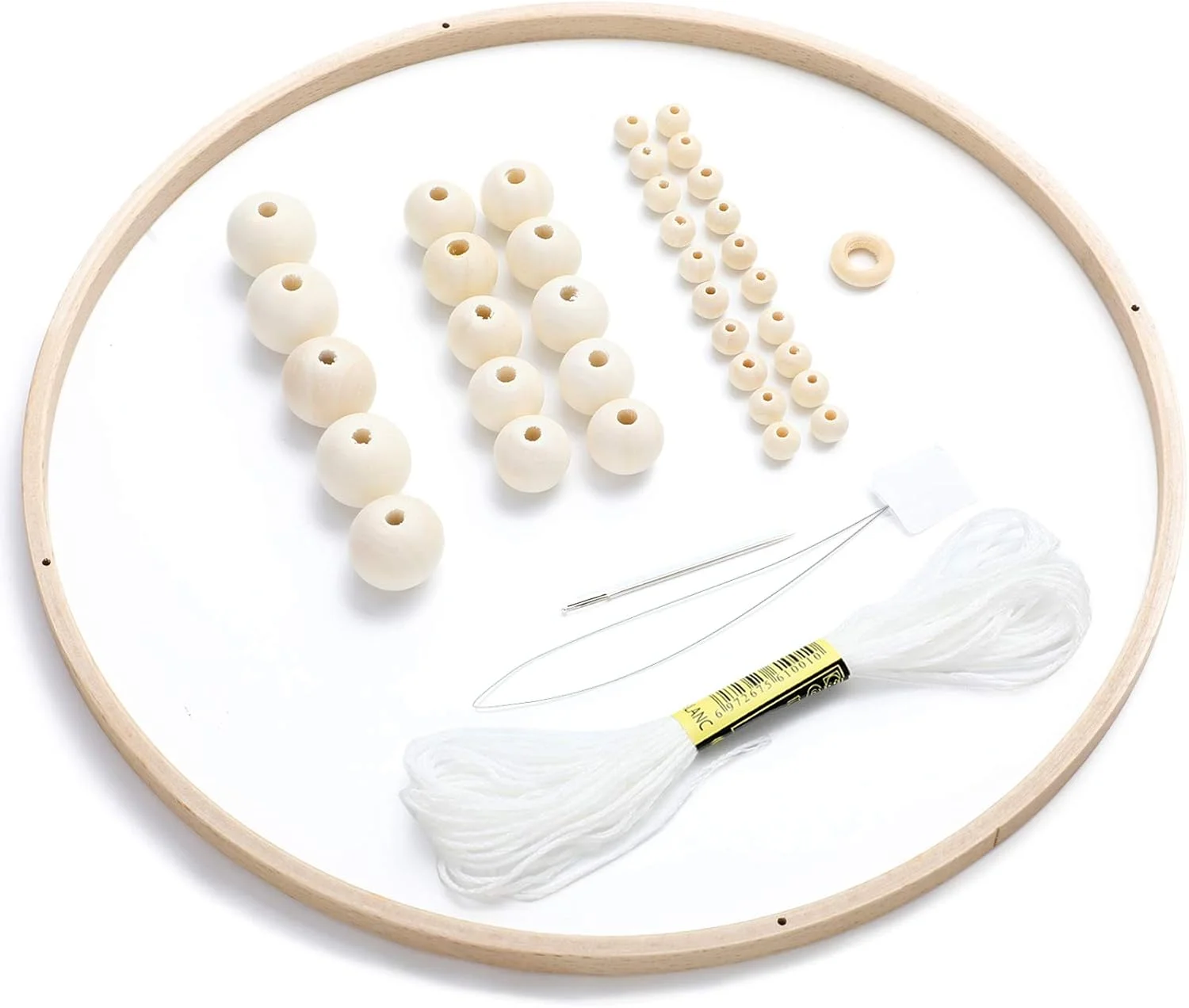 مجموعه ساخت آویز تخت کودک Yalikop، قاب چوبی، زنگ تخت نوزاد، آویز سقفی، تزئینات قاب چوبی دست ساز، زنگ بادی گرد برای اسباب بازی های نوزاد