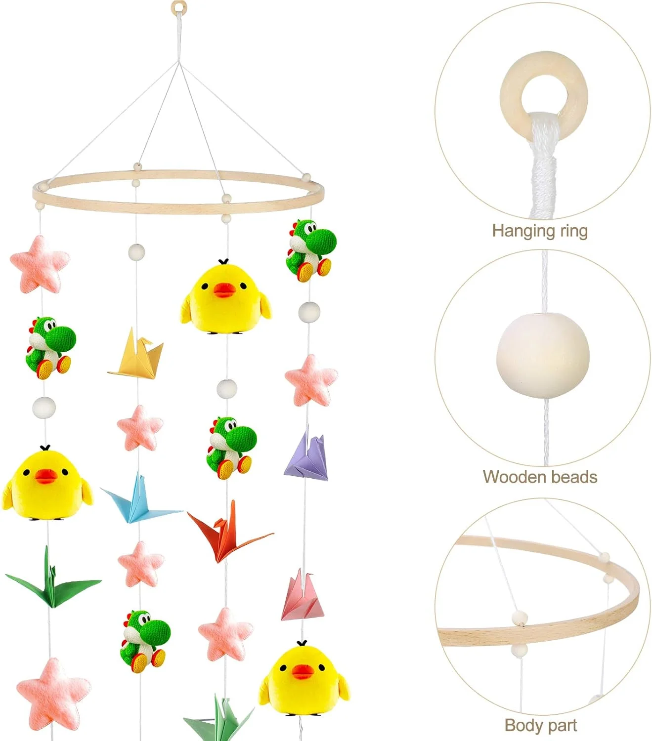 مجموعه ساخت آویز تخت کودک Yalikop، قاب چوبی، زنگ تخت نوزاد، آویز سقفی، تزئینات قاب چوبی دست ساز، زنگ بادی گرد برای اسباب بازی های نوزاد مجموعه ساخت آویز تخت کودک Yalikop، قاب چوبی، زنگ تخت نوزاد، آویز سقفی، تزئینات قاب چوبی دست ساز، زنگ بادی گرد برای اسباب بازی های نوزاد