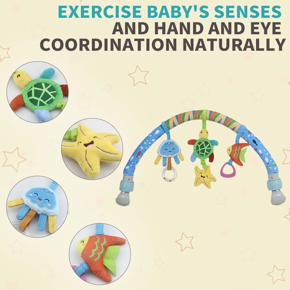 آویز تخت نوزاد، میله اسباب بازی کمانی برای کودکان نوپا (طرح ستاره)