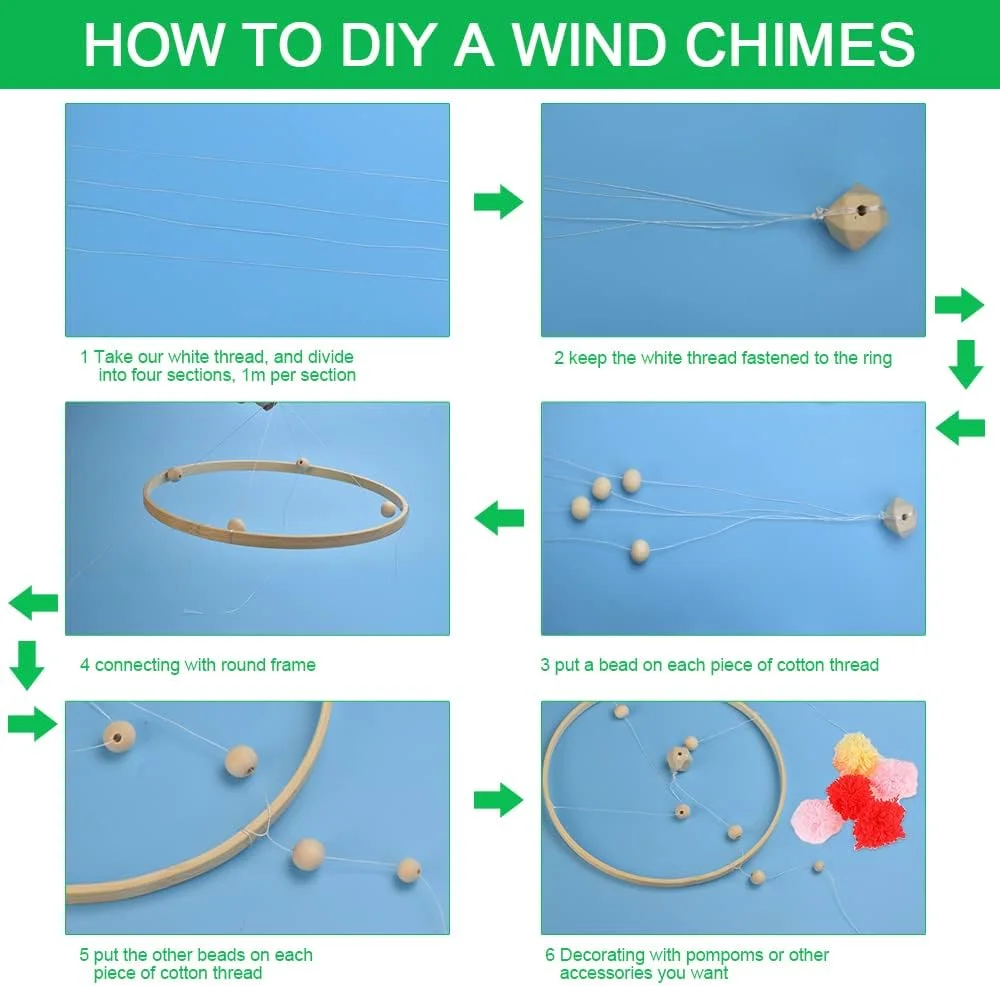 مجموعه آویز چوبی دست ساز، زنگ بادی تخت نوزاد، اسباب بازی چوبی طبیعی، آویز متحرک برای دکور اتاق کودک، هدیه تزئین اتاق خواب