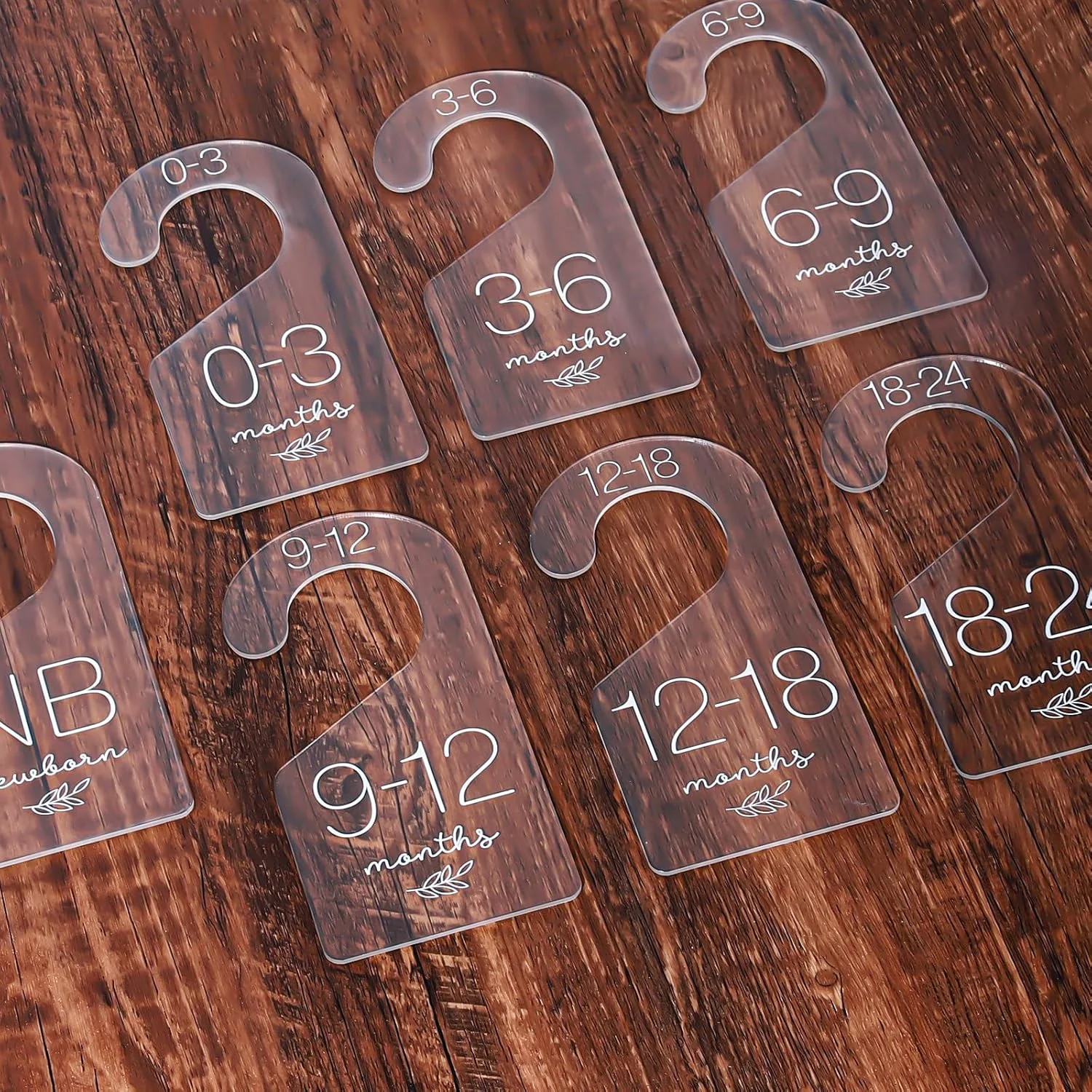 ۷ عدد جداکننده سایز لباس کودک Whaline، جداکننده های آویز لباس نوزاد از جنس اکریلیک شفاف، جداکننده لباس از نوزادی تا ۲۴ ماهگی، سازمان دهنده های آویز کمد ضخیم برای لباس های کودک خانگی، ۳.۵ x ۷ اینچ