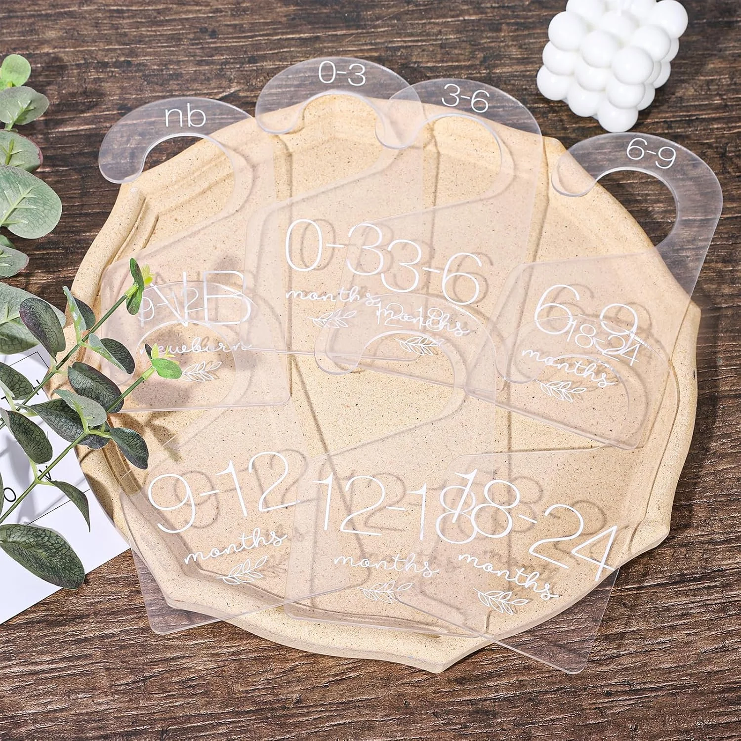 ۷ عدد جداکننده سایز لباس کودک Whaline، جداکننده های آویز لباس نوزاد از جنس اکریلیک شفاف، جداکننده لباس از نوزادی تا ۲۴ ماهگی، سازمان دهنده های آویز کمد ضخیم برای لباس های کودک خانگی، ۳.۵ x ۷ اینچ