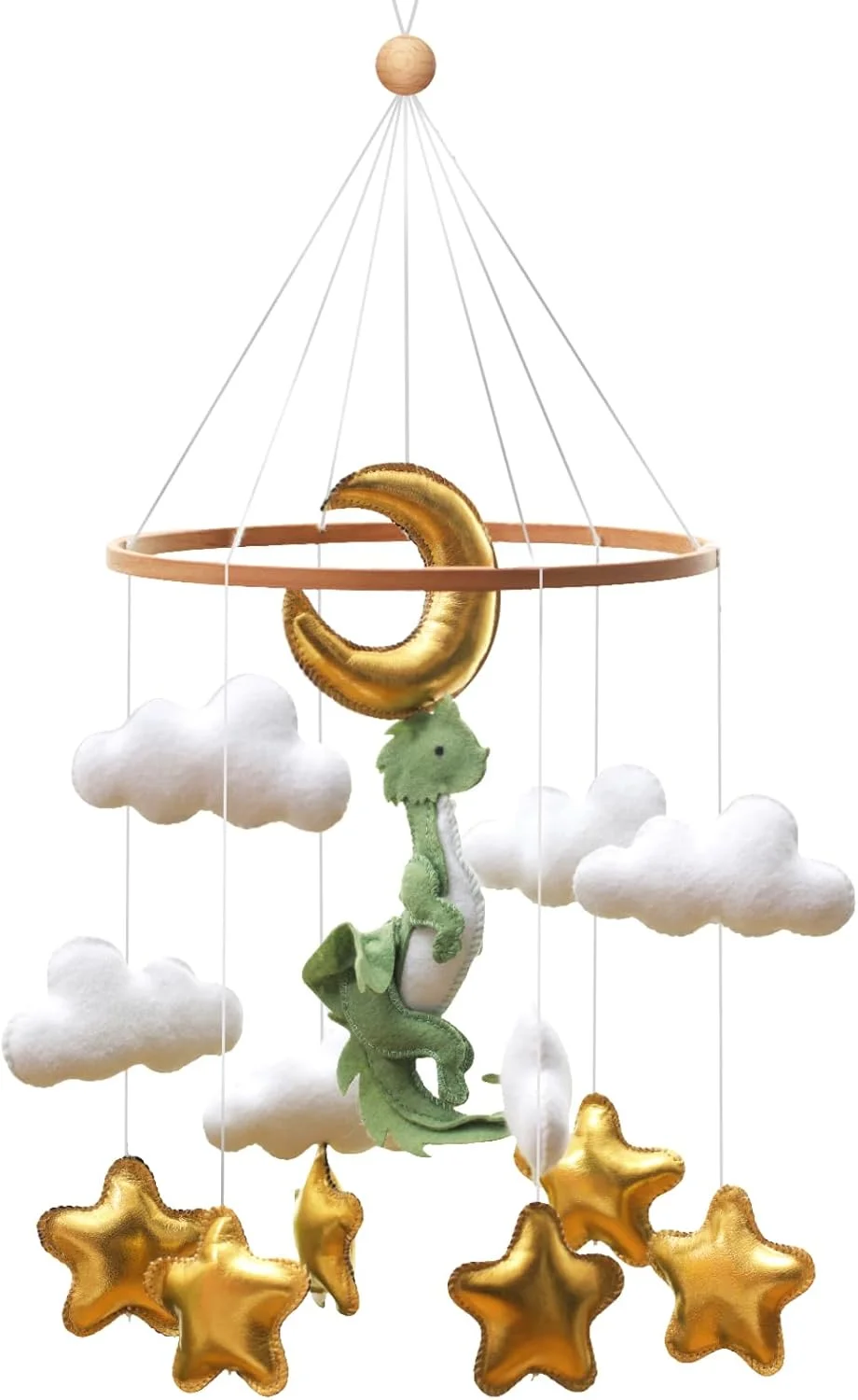 آویز تخت نوزاد ونکیک با طرح برگ سبز، گل و اژدها، مناسب برای تزئین اتاق کودک، طرح جنگلی سبز، هدیه سیسمونی برای نوزادان پسر و دختر (اژدها)