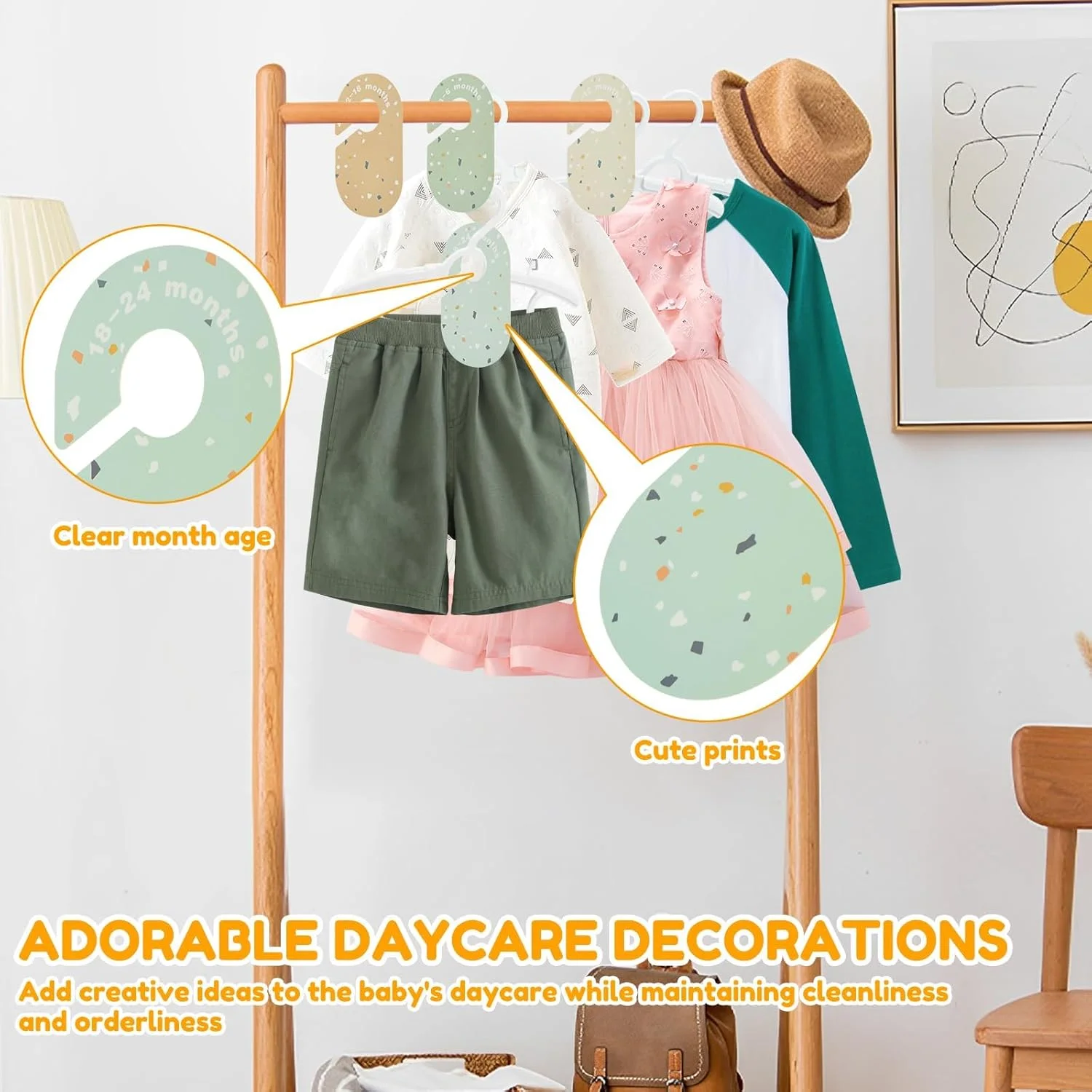 8 عدد جداکننده آویز کمد، جداکننده لباس کودک با طرح زیبا، جداکننده کمد کودک نوپا، جداکننده کمد کودک، سازمان دهنده انعطاف پذیر کمد اتاق کودک برای نوزاد تا کودک نوپا، پسر و دختر