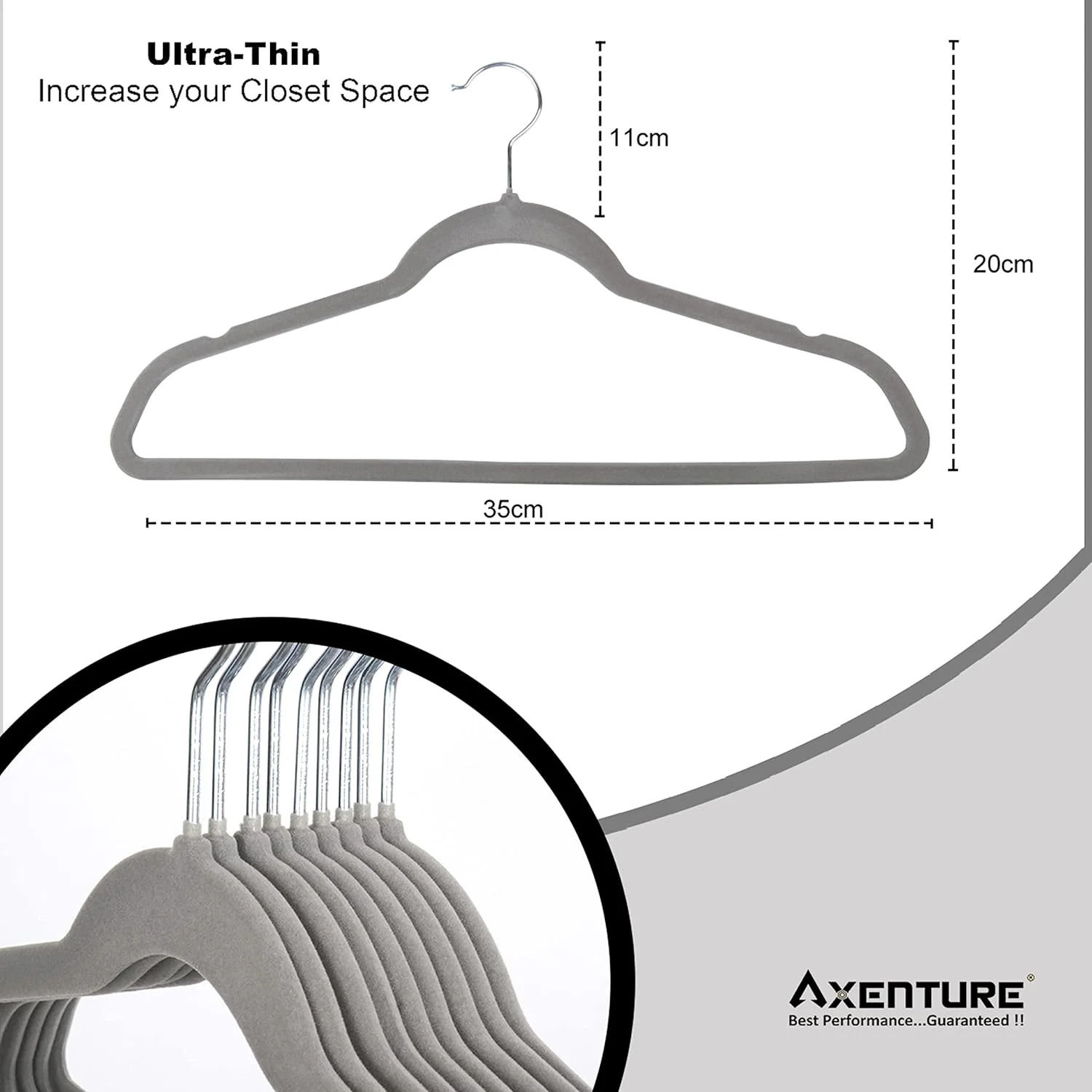 چوب لباسی مخملی بچه گانه، بسته 50 عددی، سازمان دهنده های فوق العاده نازک برای صرفه جویی در فضا، چوب لباسی های ضد لغزش برای نوزادان، کودکان نوپا و بچه ها (خاکستری)