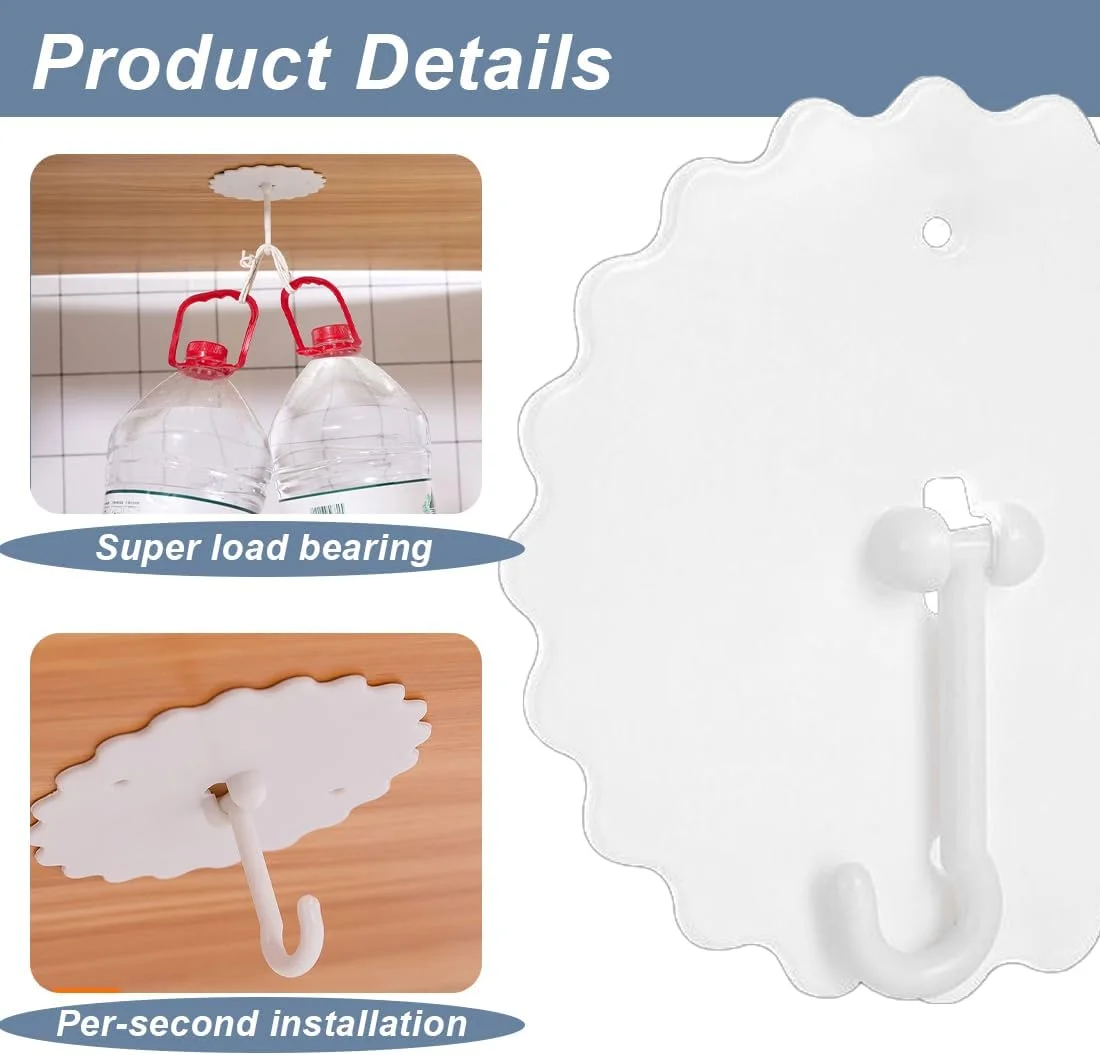 ۲ عدد قلاب تور پشه بند سقفی، قلاب آویز تخت خواب با چسب فوق العاده قوی، قلاب سقفی گنبدی با پیچ ​​های پایه برای آویزان کردن تور پشه بند، لوازم جانبی رختخواب بدون نیاز به میخ