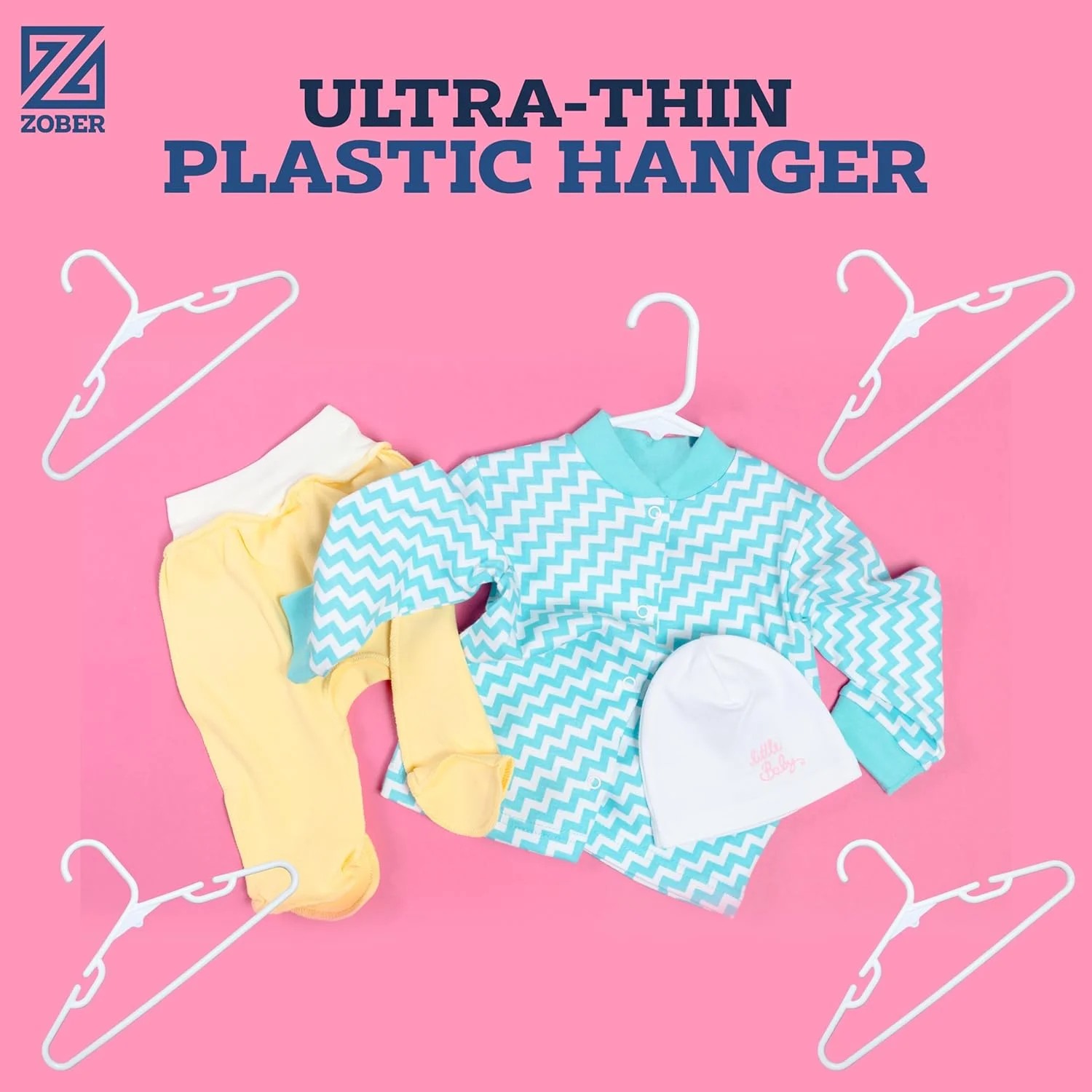 چوب لباسی پلاستیکی کودک زوبر، چوب لباسی بچه گانه، ضد لغزش | صرفه جویی در فضا | بادوام و باریک، چوب لباسی سبک وزن کودکان | برای پیراهن، شلوار، لباس | تحمل وزن تا 2.5 کیلوگرم (سفید، 100 عددی)