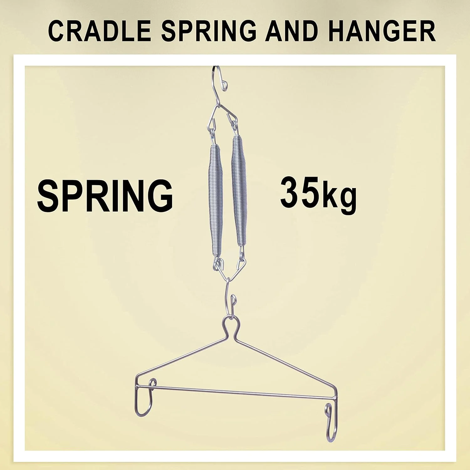 آویز و فنر گهواره (35 کیلوگرم) (نقره ای) آویز و فنر گهواره (35 کیلوگرم) (نقره ای)