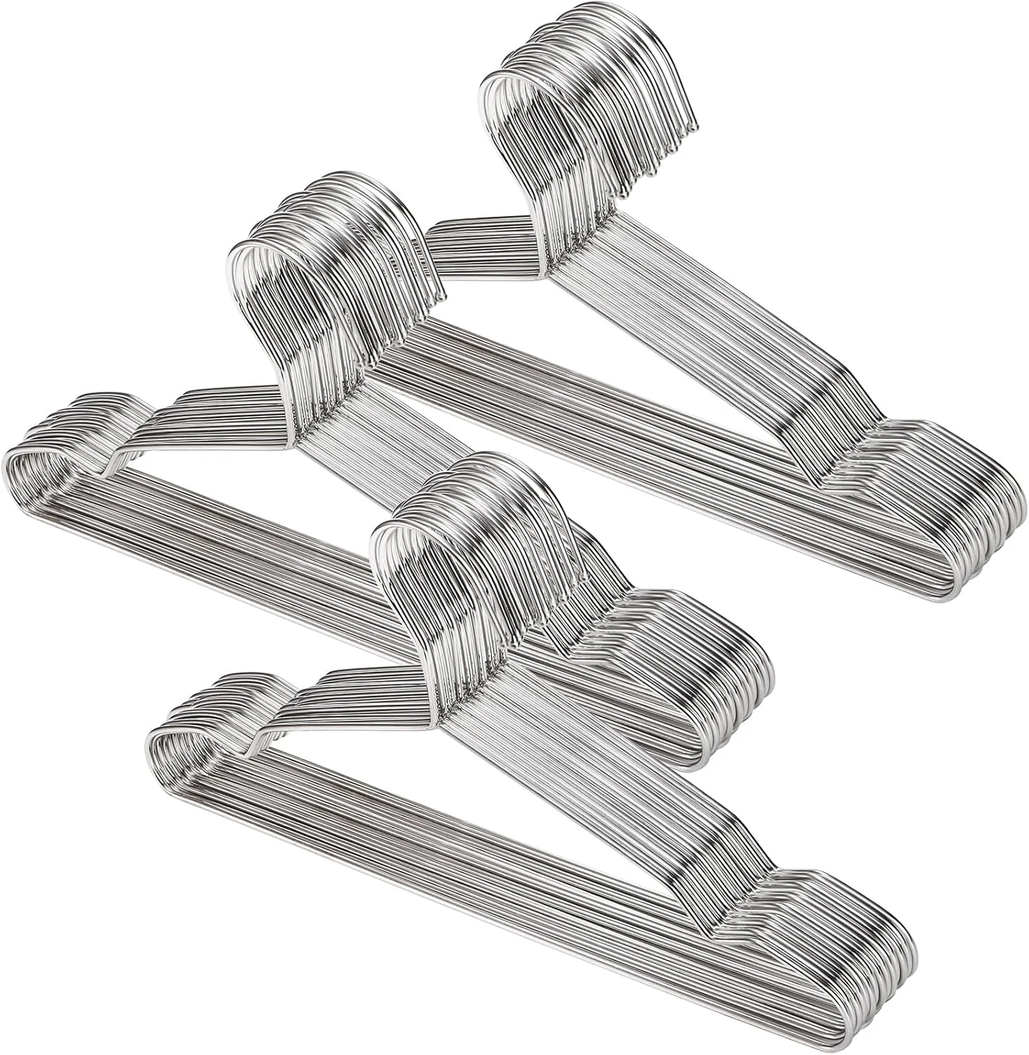 بسته 50 عددی چوب لباسی بچه گانه استیل ضد زنگ توسنیل، چوب لباسی لباس کودک سنگین، چوب لباسی فلزی سیمی قوی برای سازمان دهنده کمد - 32 سانتی متر