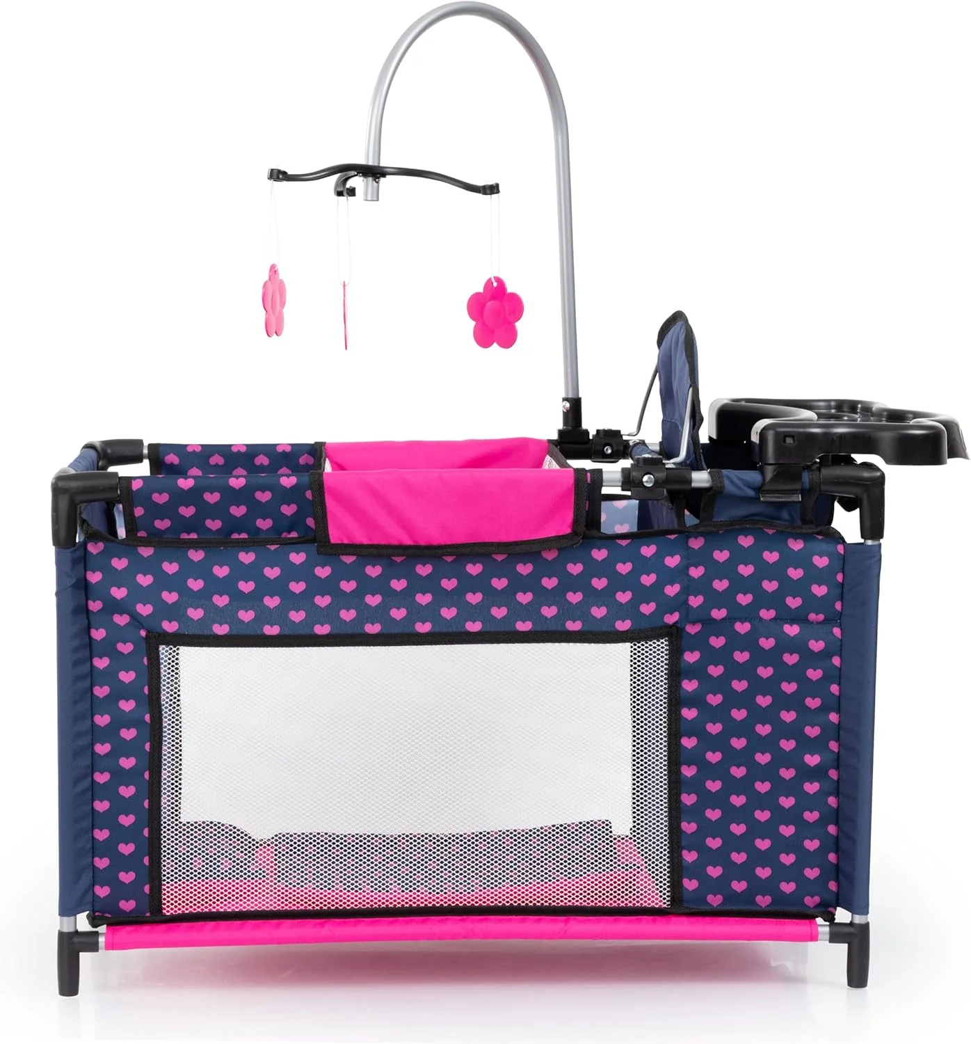 تخت عروسک بایِر دیزاین مدل 62654AA به همراه کمد، صندلی غذا، آویز، قفسه، لحاف، بالش و لوازم جانبی عروسک