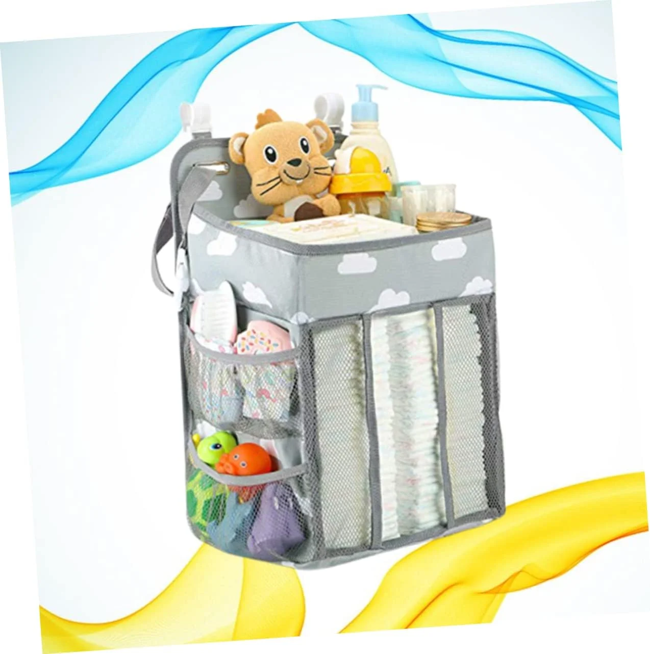 کیف آویز کنار تخت کودک، مناسب برای نگهداری وسایل، لباس، اسباب بازی و لوازم ضروری