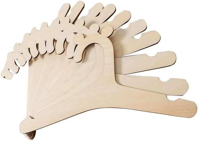 چوب لباسی نوزاد Tuklye برای لباس کودک، چوب لباسی چوبی کودک - 6 عدد، مجموعه 30 عددی (9 اینچ)