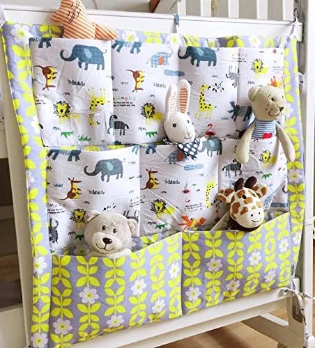 کیف آویز تخت نوزاد با ۹ جیب برای نگهداری وسایل کودک، لباس، پوشک، پتو و اسباب بازی