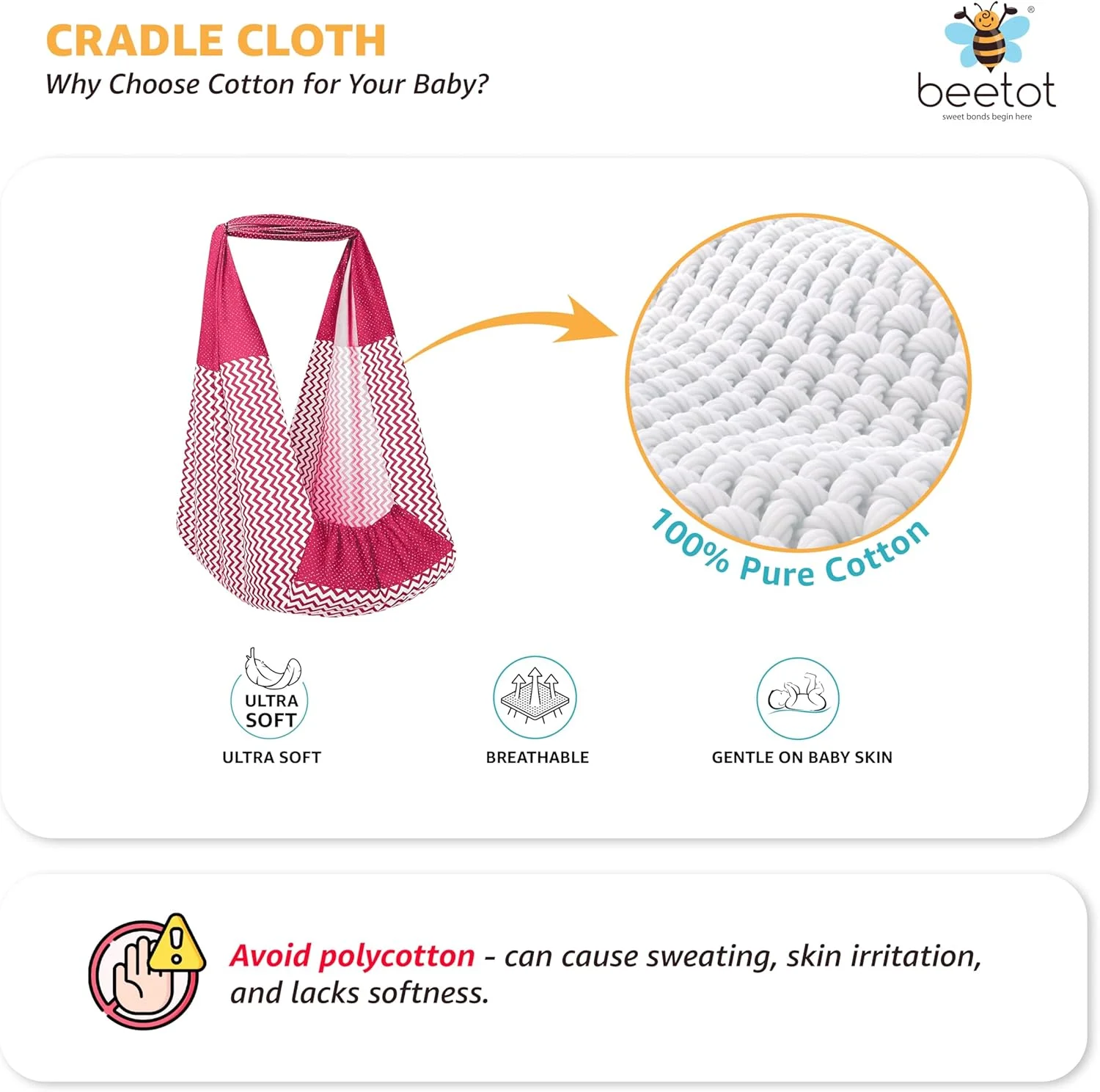 ست گهواره نوزاد | گهواره تاب، پشه بند، فنر، آویز مثلثی، آویز پنجره | ظرفیت وزنی تا 20 کیلوگرم | مناسب برای سن 0-12 ماه | ژولا (قرمز)