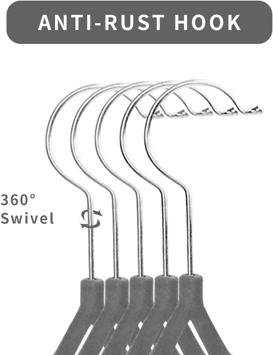 آویز لباس کودک ManGotree، بسته 15 عددی، طرح ستاره، روکش مخمل، مناسب لباس نوزاد تا کودک نوپا، دارای شانه های شیاردار و طراحی ضد لغزش (ستاره خاکستری)