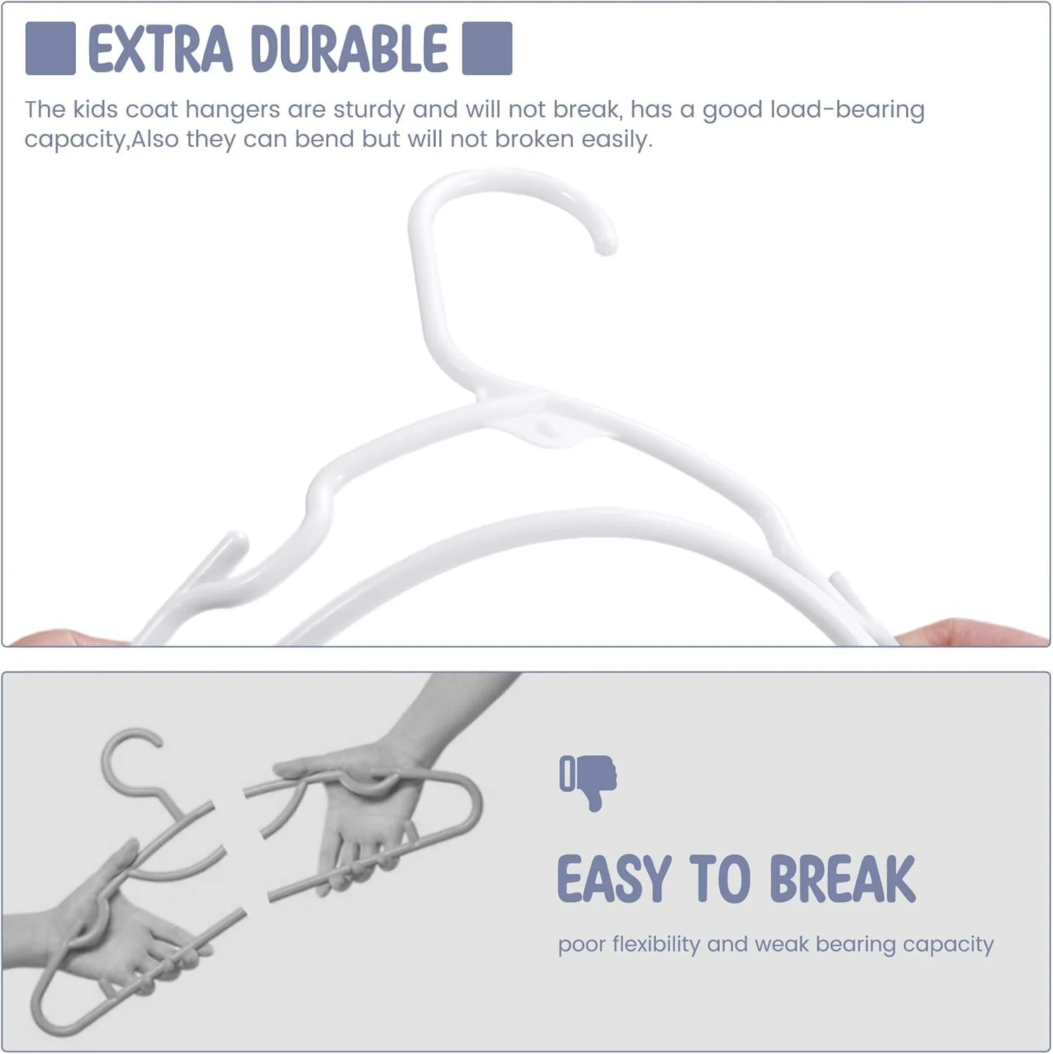 چوب لباسی پلاستیکی کودک هاوس دی مناسب کمد، لباس کودک و نوزاد - ایده آل برای شلوار، کت و موارد دیگر کودکان نوپا و خردسال - استفاده روزمره (رنگی، بسته 20 عددی)