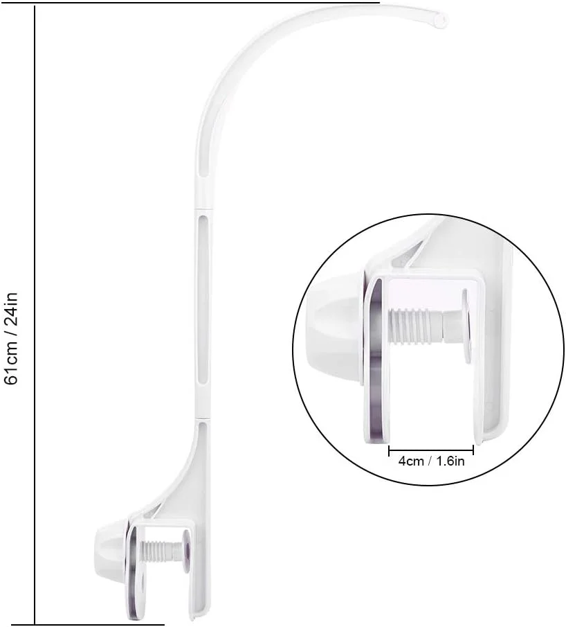 نگهدارنده آویز تخت نوزاد، پایه بازوی آویز تخت نوزاد برای دختر و پسر - بدون اسباب بازی (سفید)