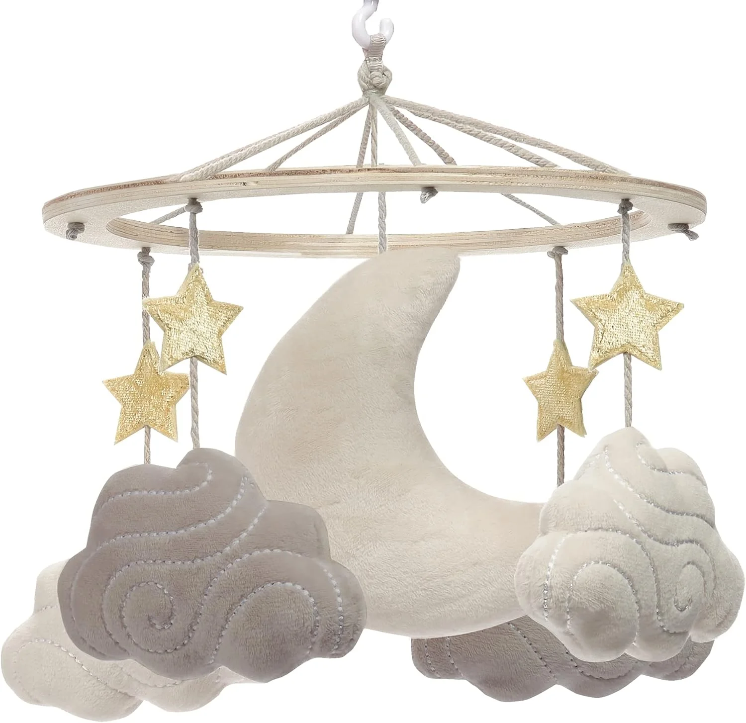 آویز موزیکال تخت نوزاد طرح ماه شب بخیر Lambs & Ivy - ستاره/ابر