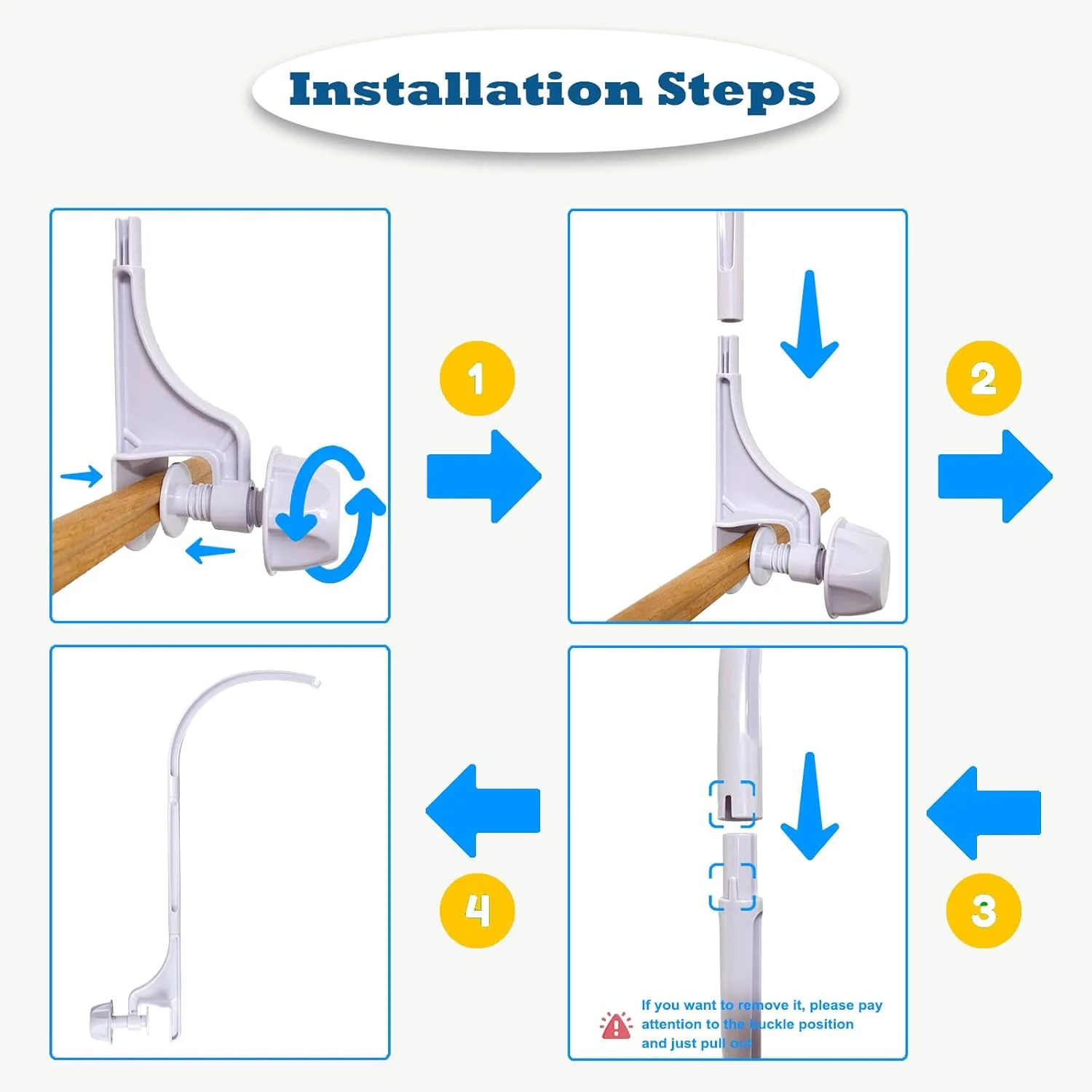 پایه بازوی آویز تخت نوزاد 60 سانتی متری، پایه قابل تنظیم عرض- دکوراسیون اسباب بازی DIY - بدون جعبه موزیک