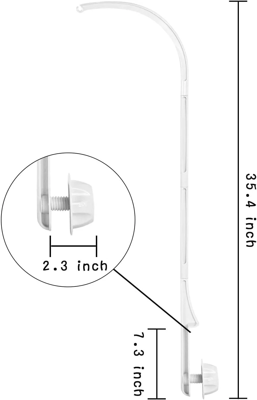بازوی آویز تخت نوزاد 90 سانتی‌متری به همراه موتور آویز، آویز تخت نوزاد، چرخاننده آویز تخت با 3 حالت (چرخش و موسیقی، فقط چرخش، فقط موسیقی)