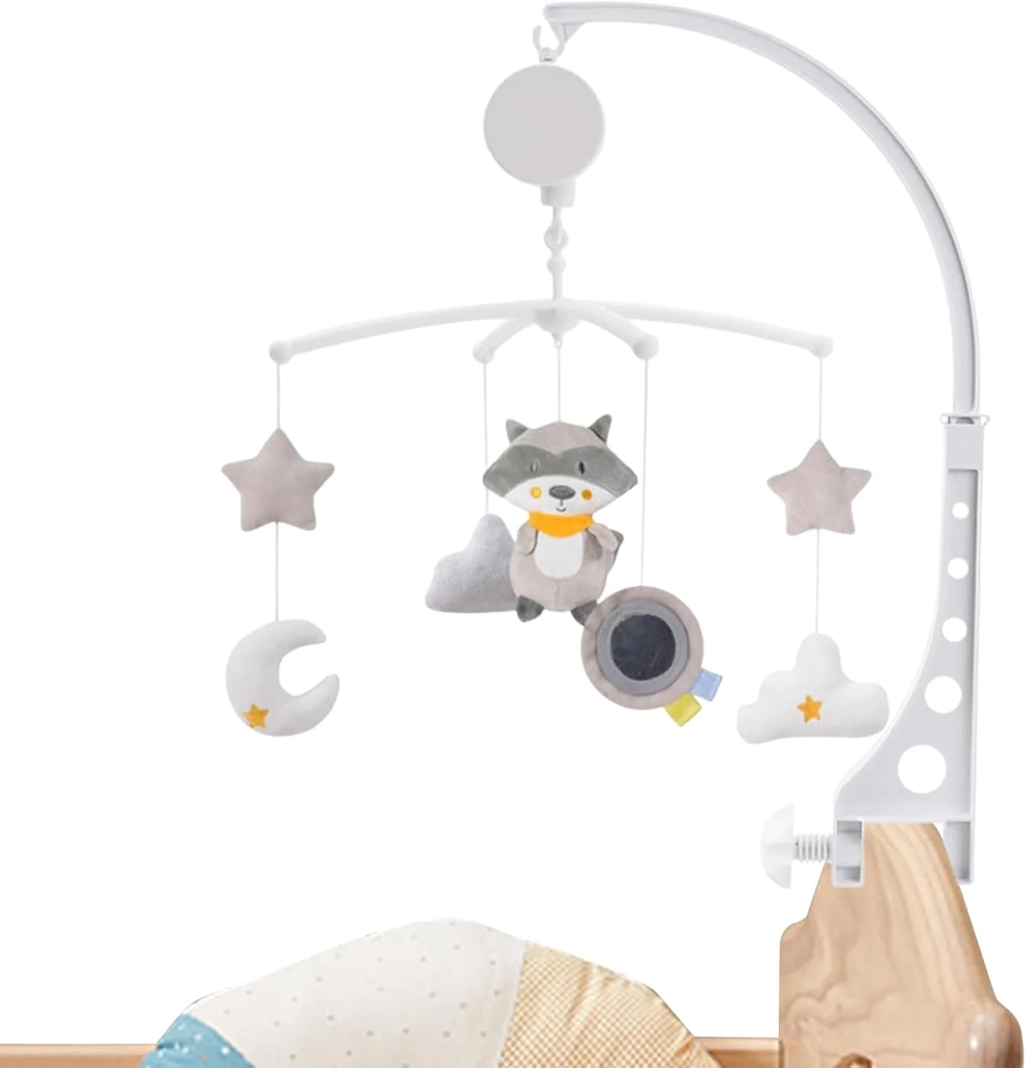 آویز تخت نوزاد، آویز تخت گهواره ای برای پسران و دختران - زنگ بادی حیوانات اسباب بازی آرامش بخش با صداهای ملودیک برای کالسکه، اتاق بازی، اتاق خواب، خرید و مهد کودک در فضای باز