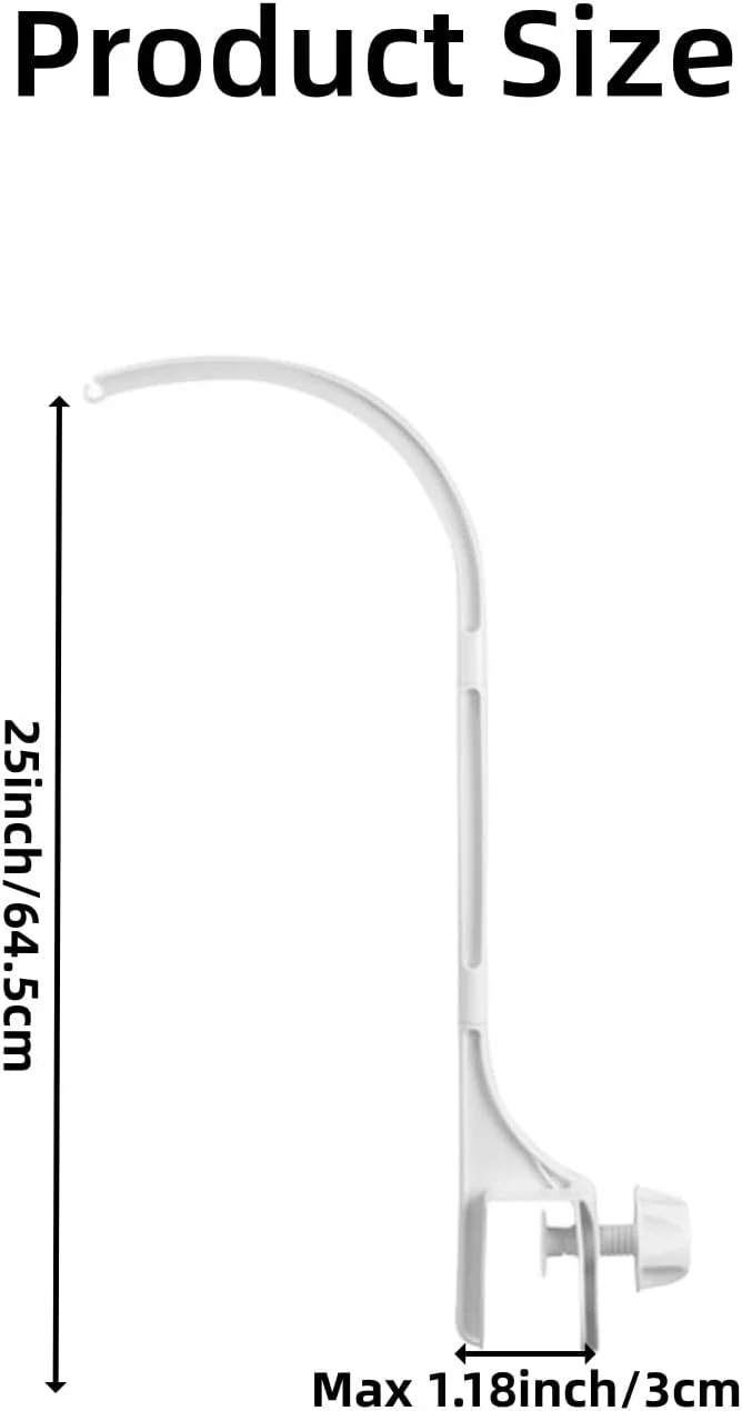 نگهدارنده آویز تخت نوزاد 63 سانتی متری، اسباب بازی های تزئینی تخت نوزاد، جعبه موسیقی چرخشی، بازوی براکت پیچ و مهره