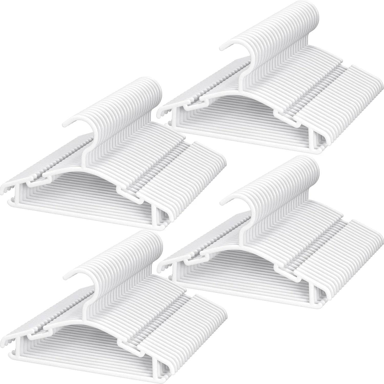 چوب لباسی کودک GoodtoU بسته 100 عددی، چوب لباسی پلاستیکی بچه گانه برای کمد، چوب لباسی کودک، چوب لباسی نوزاد، چوب لباسی کودک نوپا، چوب لباسی کوچک