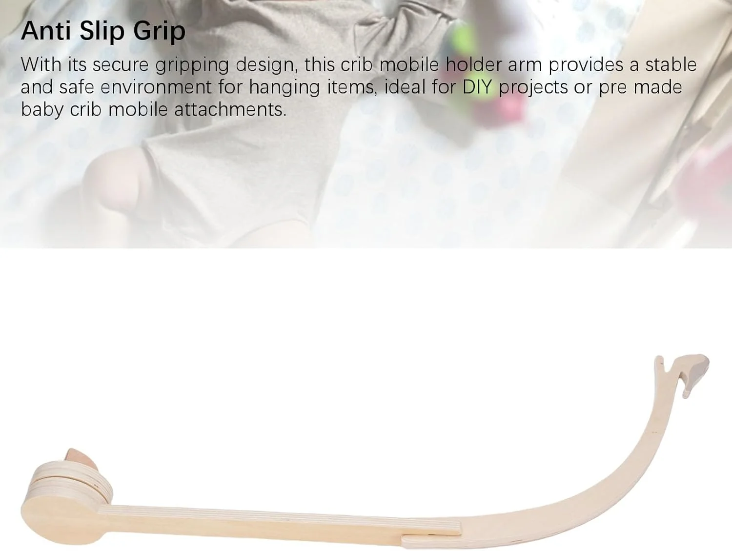 بازوی آویز تخت نوزاد چوبی Jiawu، ایمن برای اتاق کودک، نگهدارنده آویز برای پروژه های DIY یا تخت های از پیش ساخته شده، چوب راش، 8 X 7.5 X 71 سانتی متر