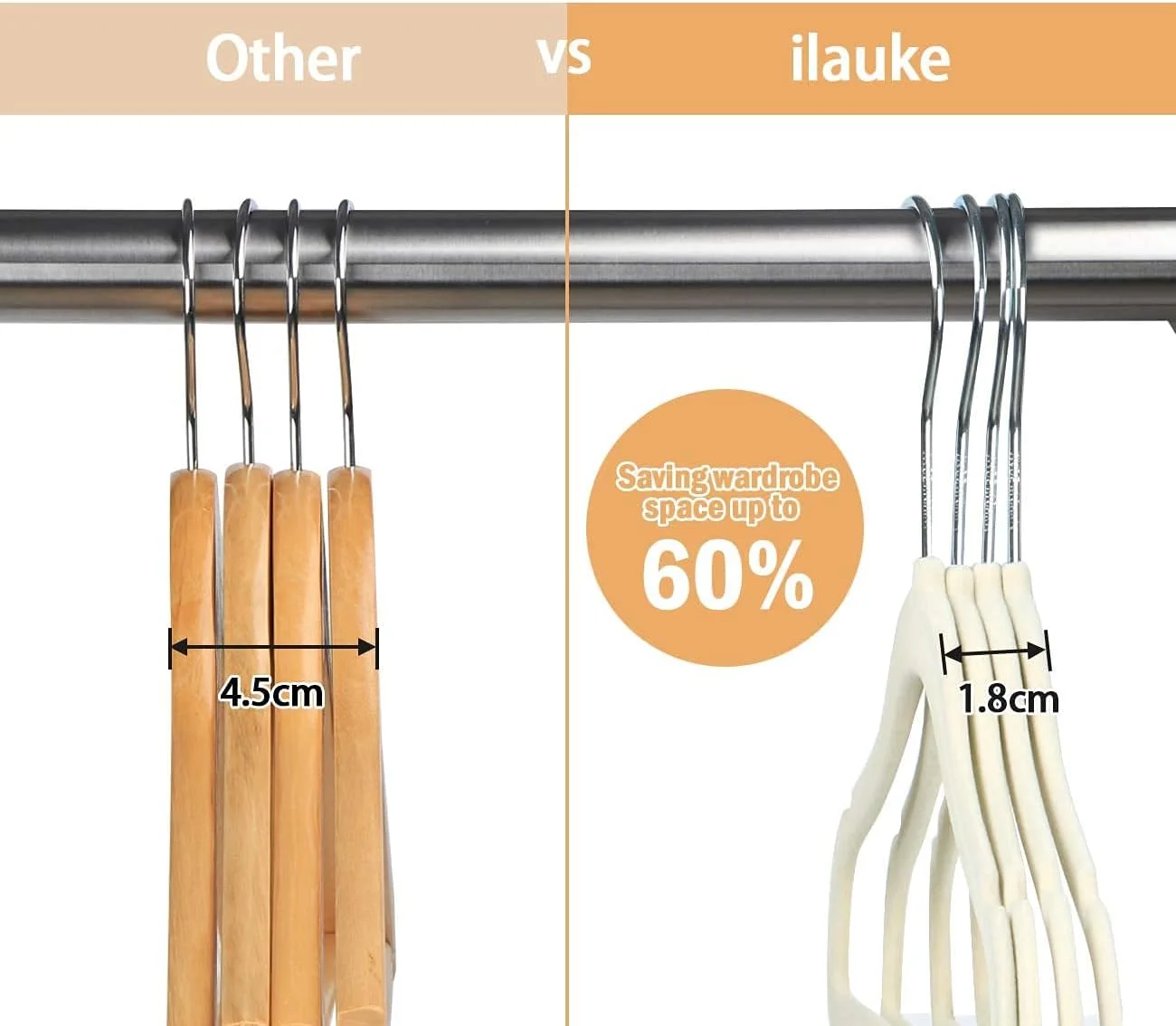 چوب لباسی مخملی کودک Red Dot Gift، 28 سانتی متر - چوب لباسی لباس کودک ضد لغزش با قلاب گردان کرومی 360 درجه (بژ، 30 عدد)